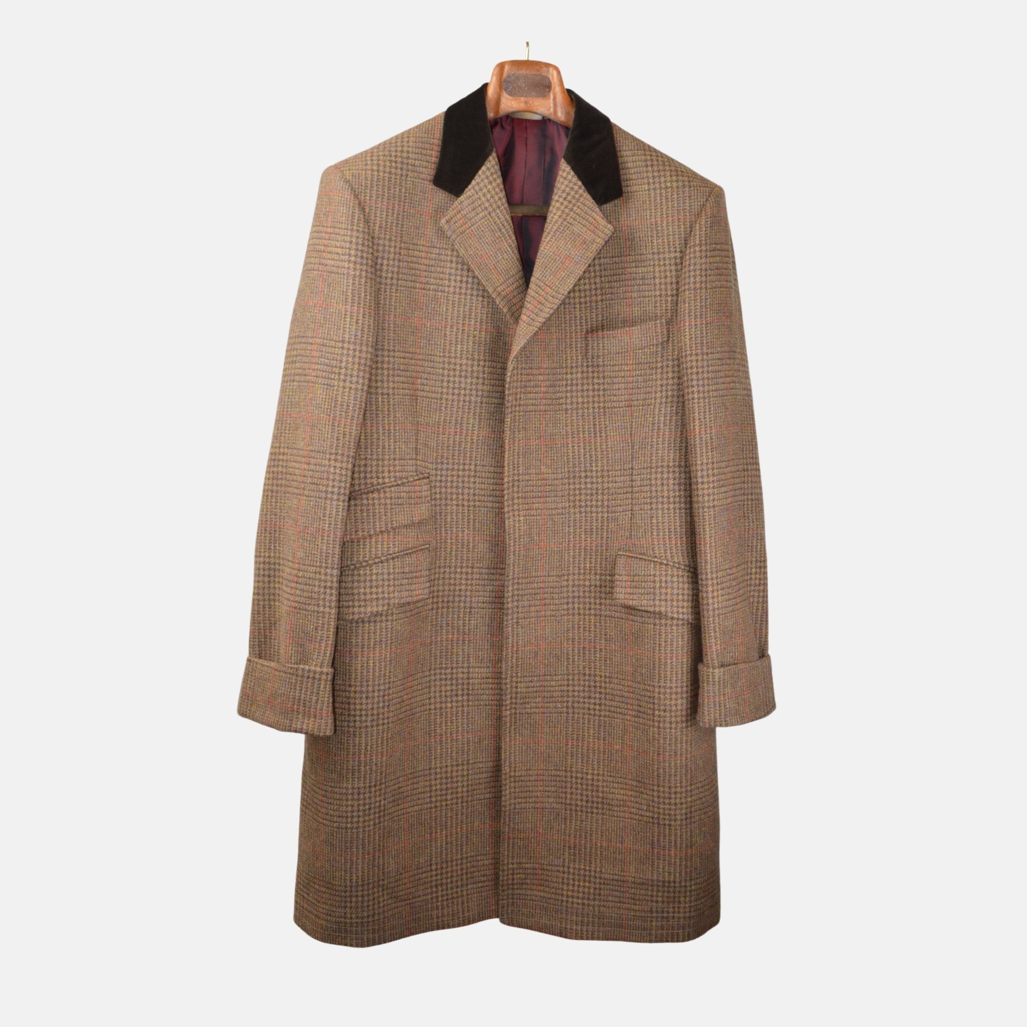 Brown Checked Coat made of Virgin Wool (50)