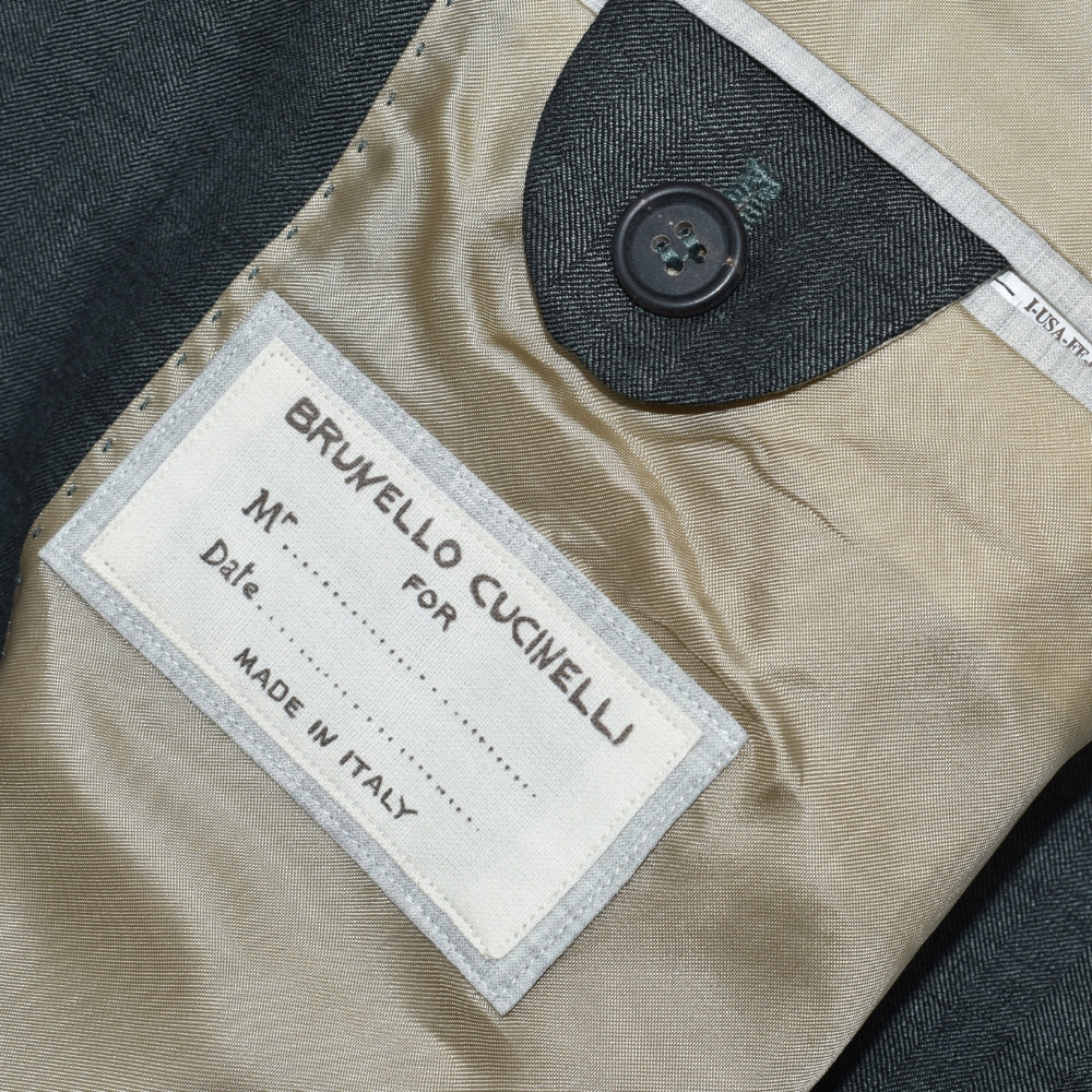Grey Herringbone Blazer Wool