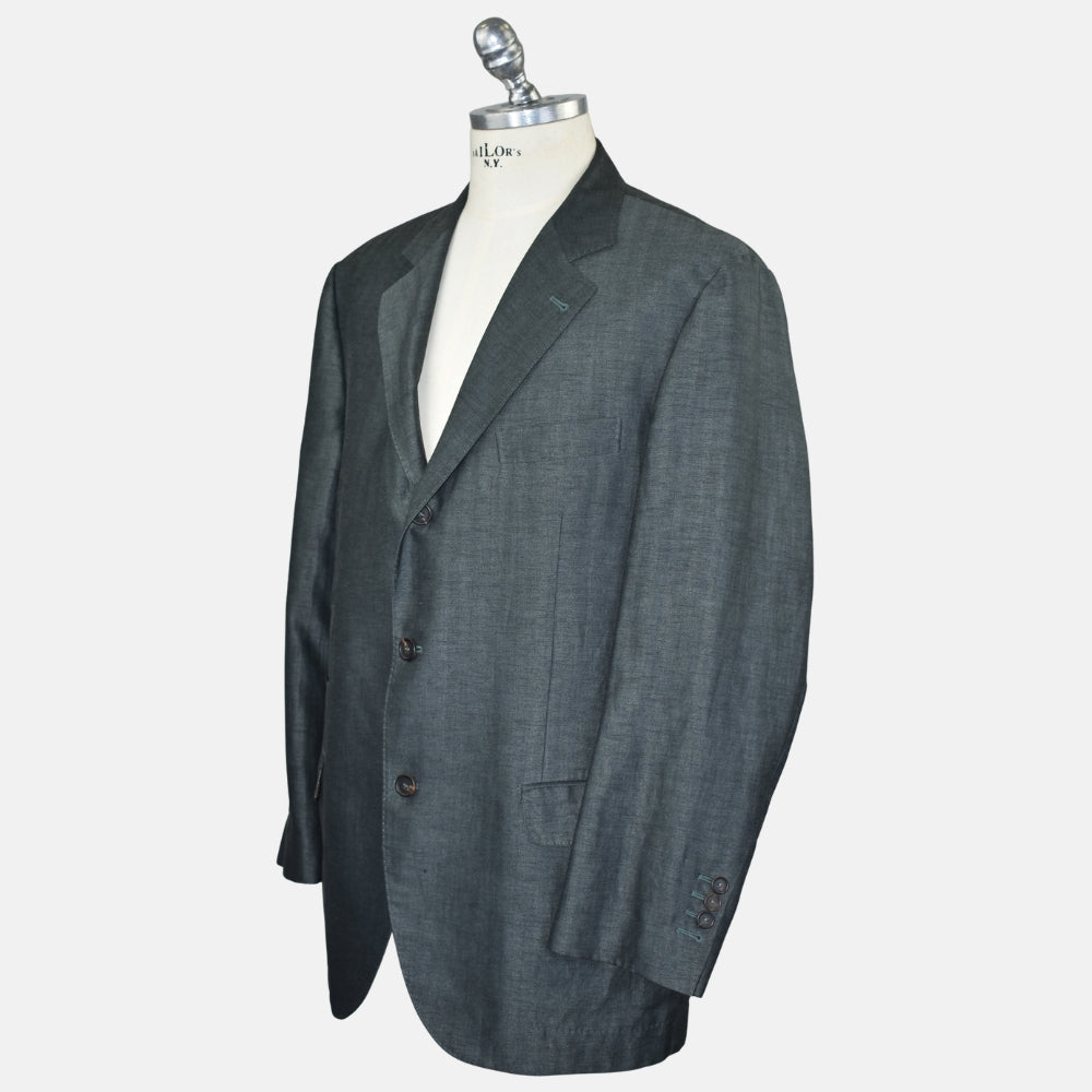 Grey Herringbone Blazer Wool