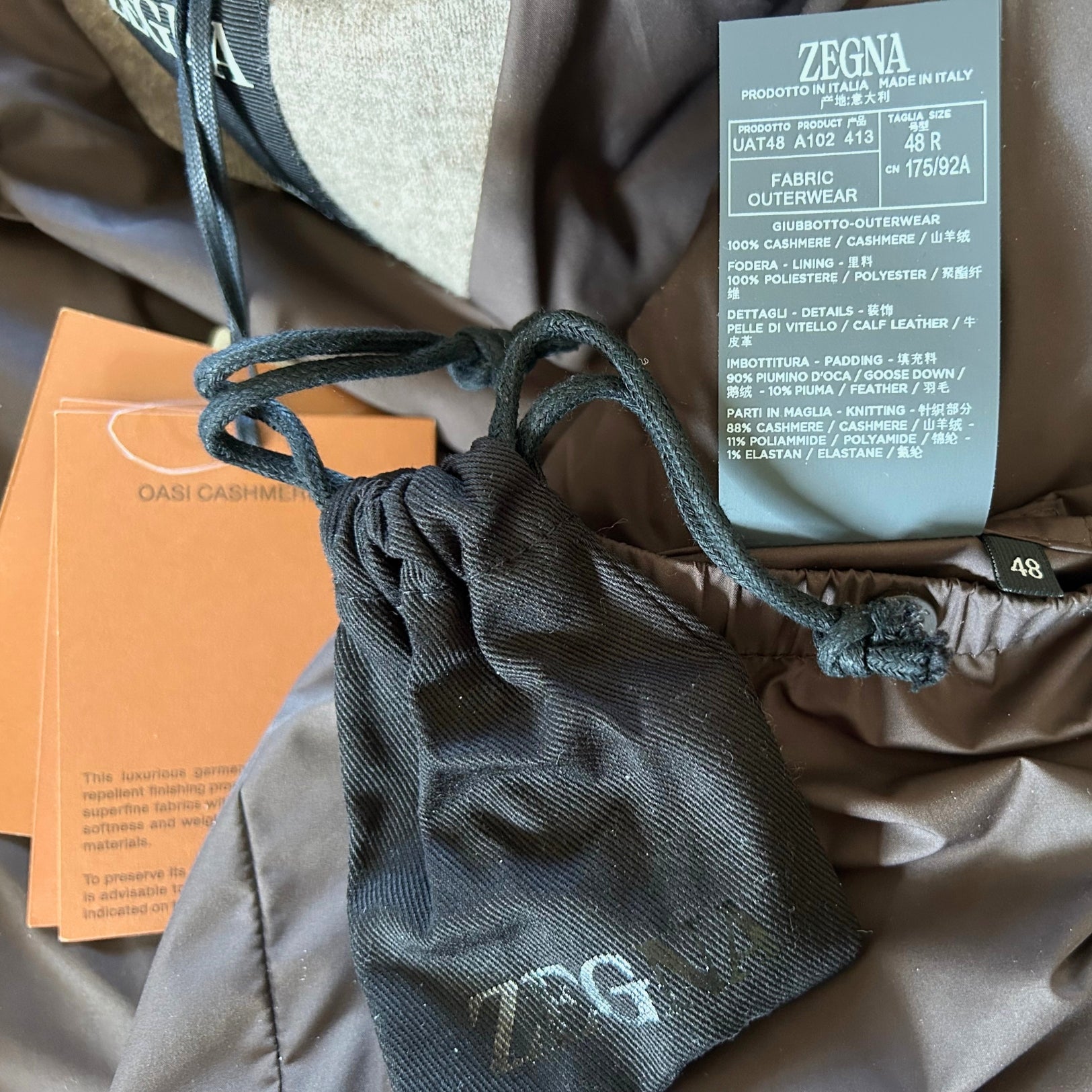 Greige Down Bomber Jacket made of Cashmere (EU 48)