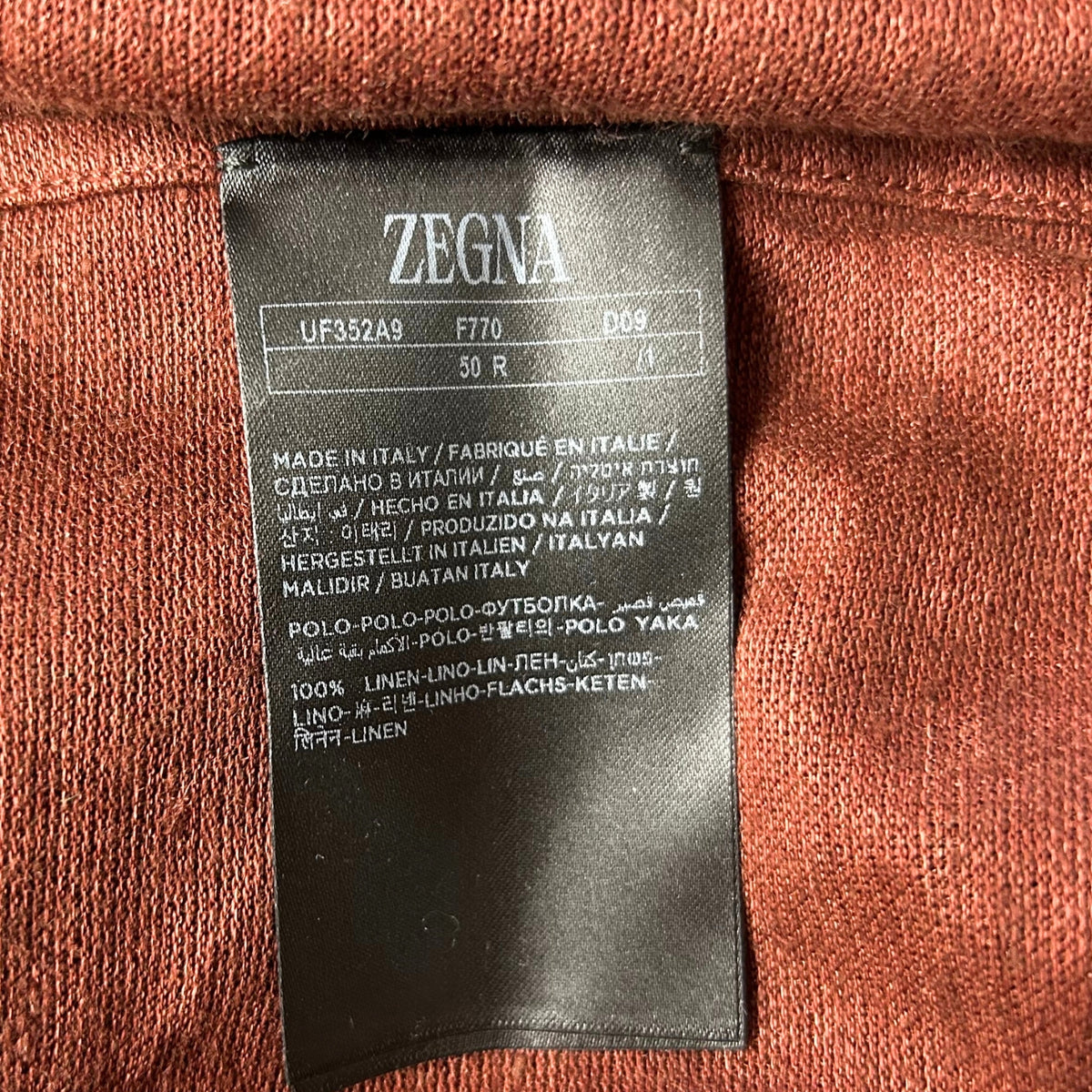 Brown Polo Shirt made of Linen (EU 50)