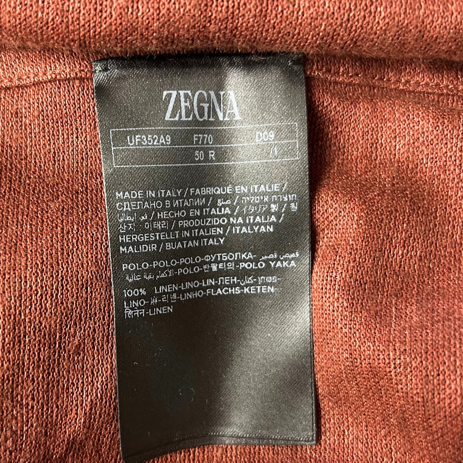 Brown Polo Shirt made of Linen (EU 50)