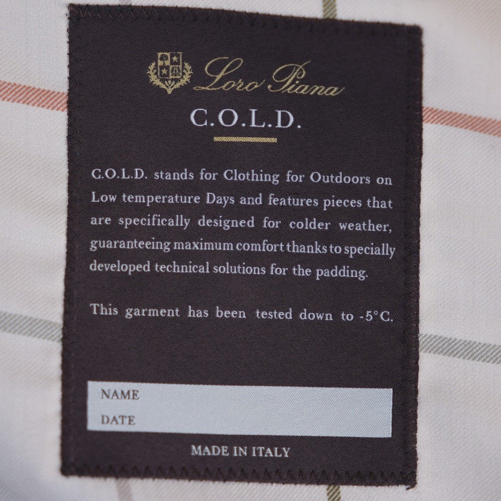 Beige Down Jacket "C.O.L.D." made of Cashmere (L)