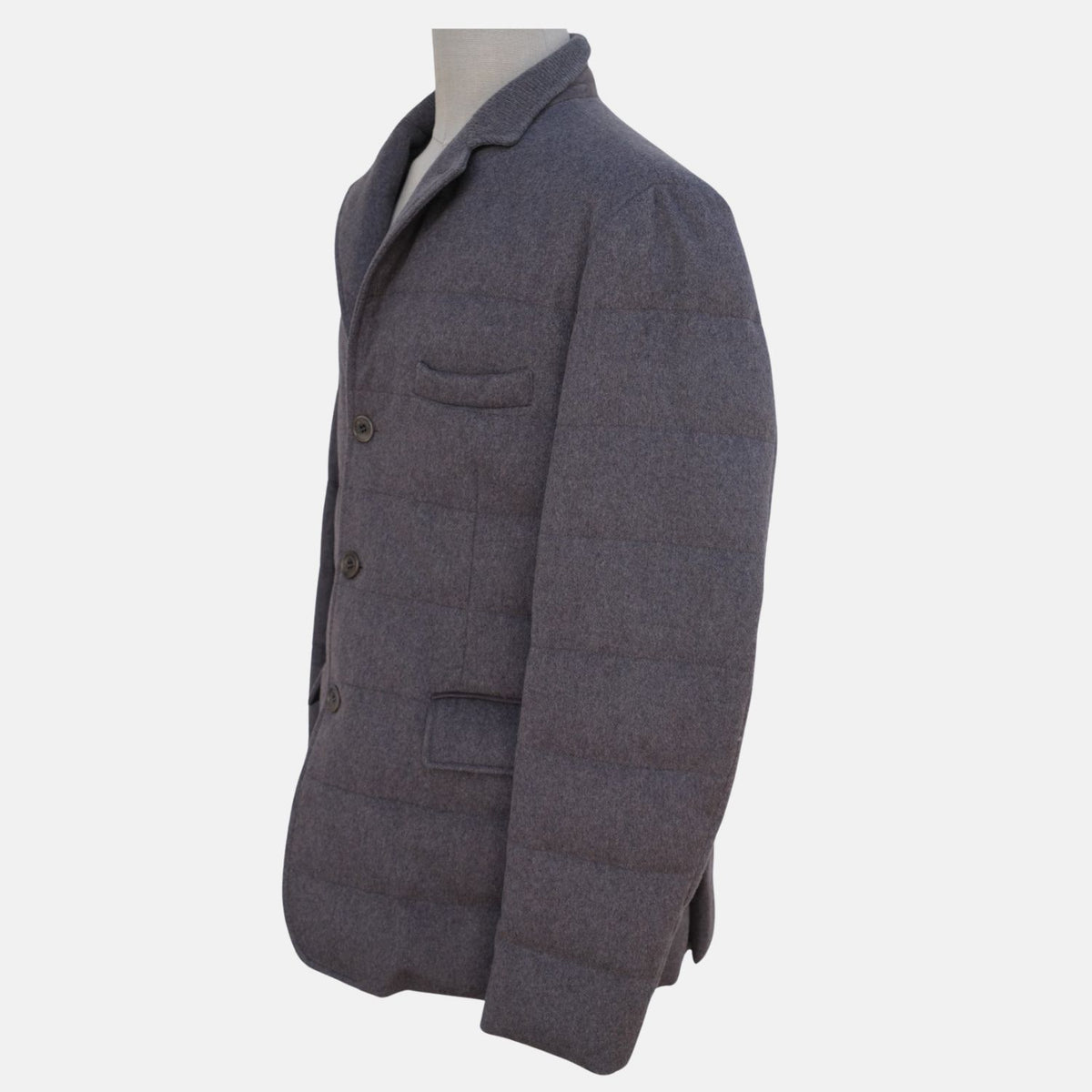 Loro Piana Vicuna Blend Puffer Jacket Grey Melange (XL)