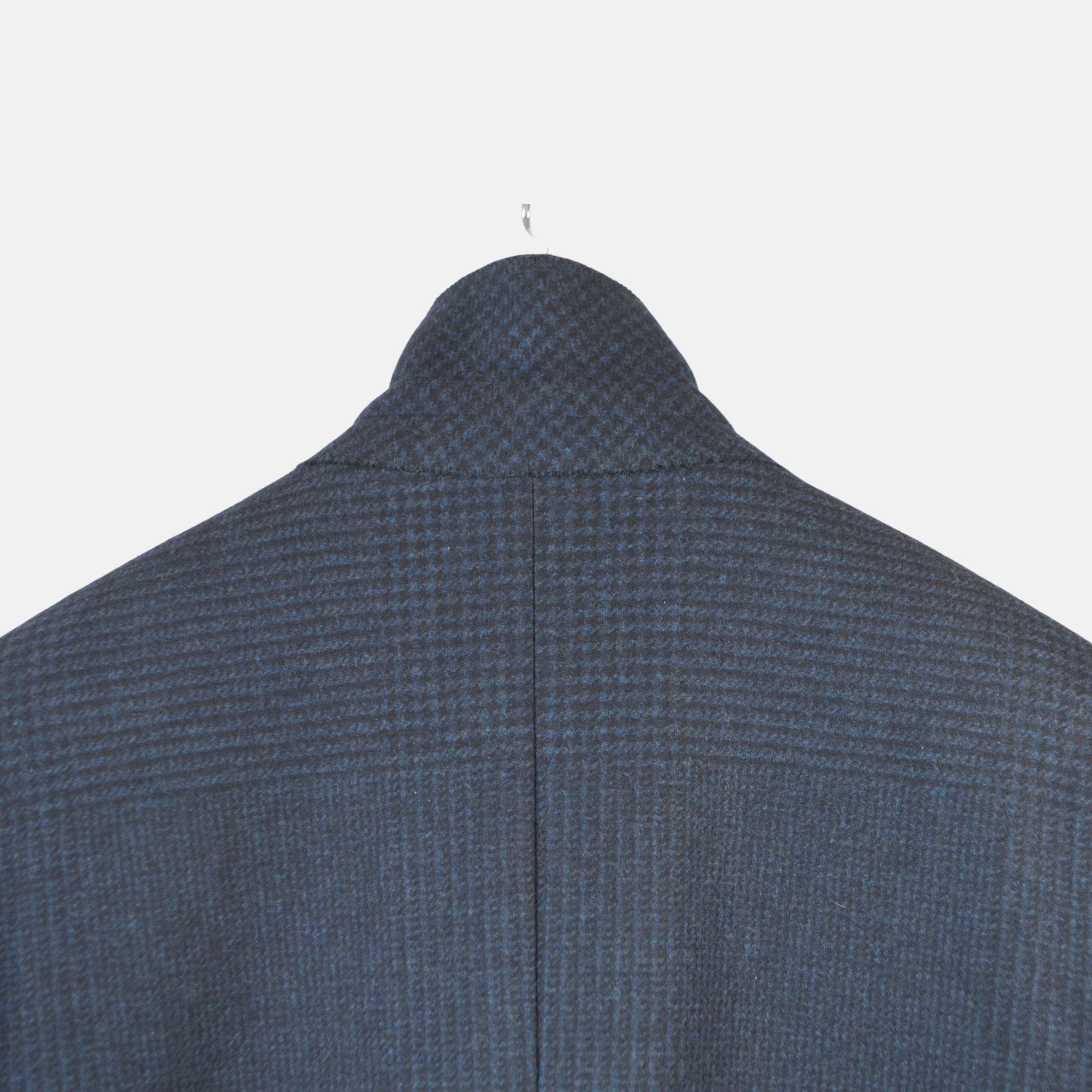 Navy Blue Patterned Coat made of Virgin Wool/Cashmere (EU 48)