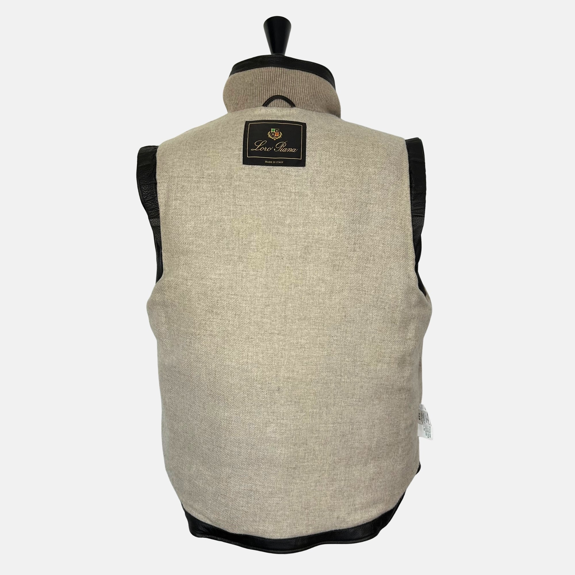 Dark Brown Down Vest made of Leather (L)