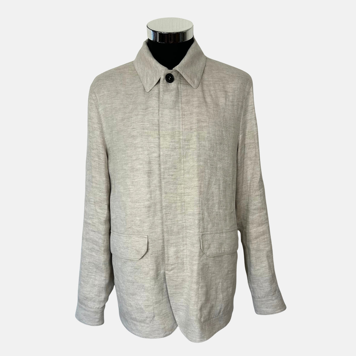 Ecru Melange Linen Jacket (EU 48)