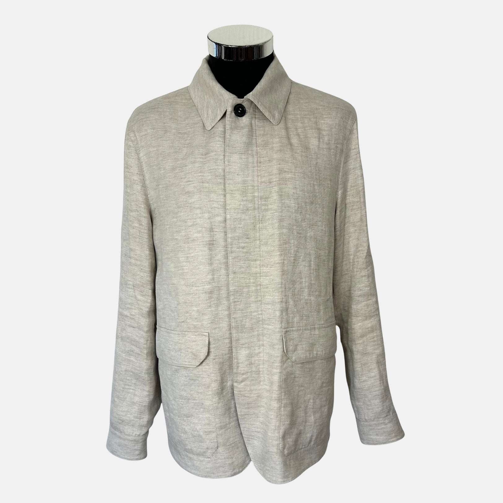 Ecru Melange Linen Jacket (EU 48)