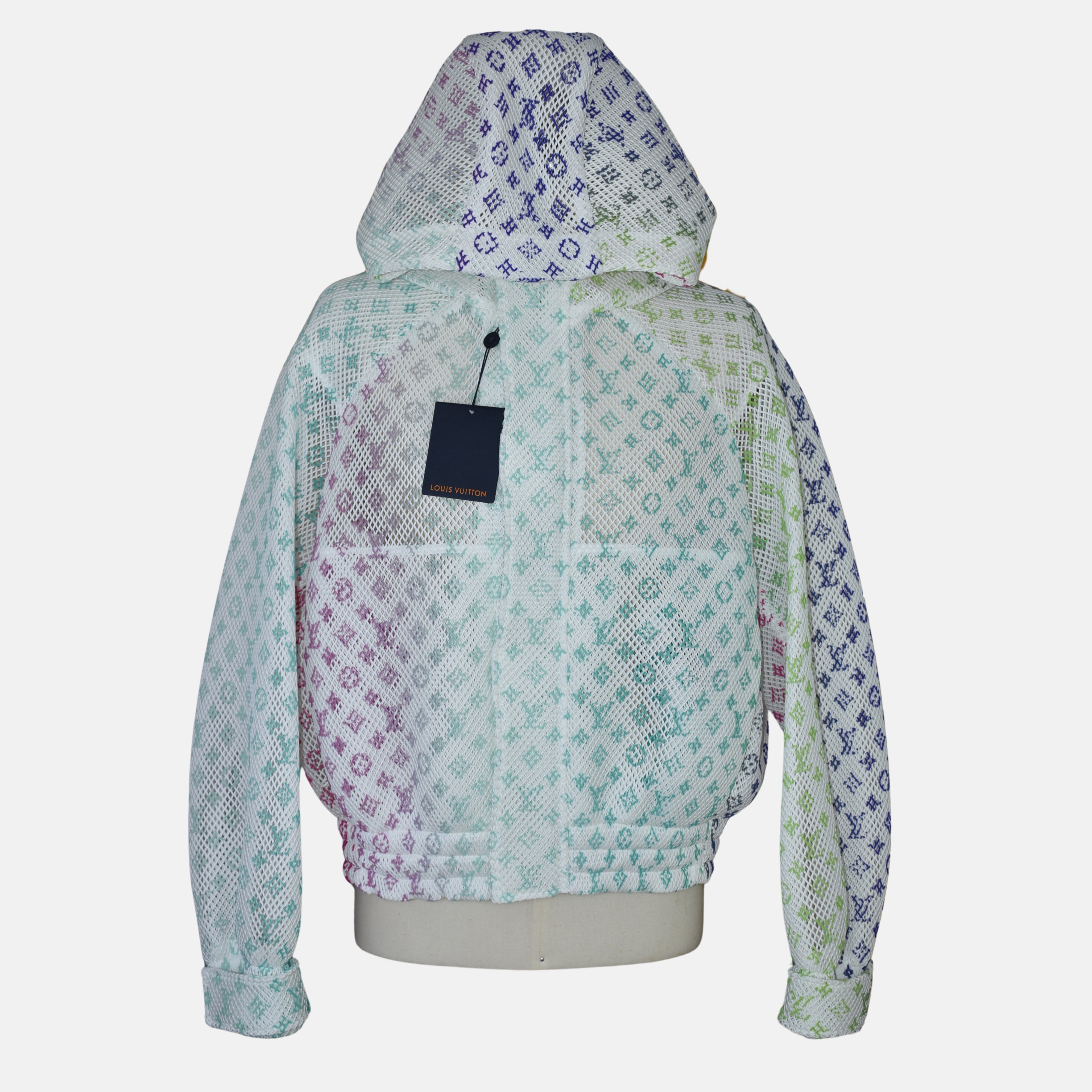 Multicolored Monogramme Mesh Gradient Hooded Blouson Jacket (EU 50)