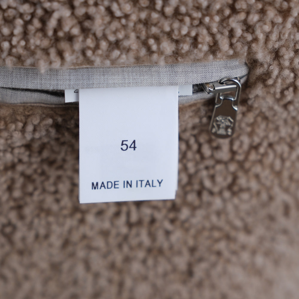 Black Corduroy Cotton/Cashmere Shearling Jacket (EU 54)