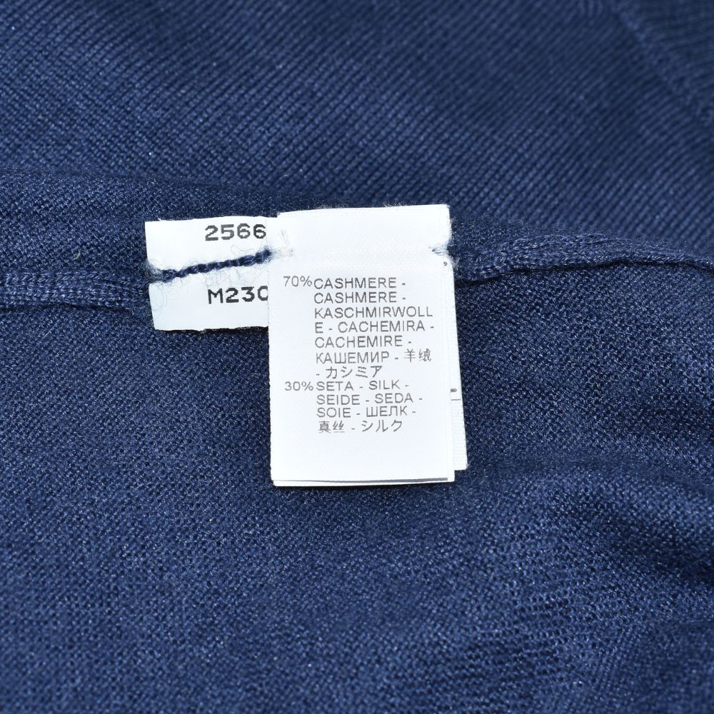 Blue Crewneck Cashmere/Silk (leather Patches)