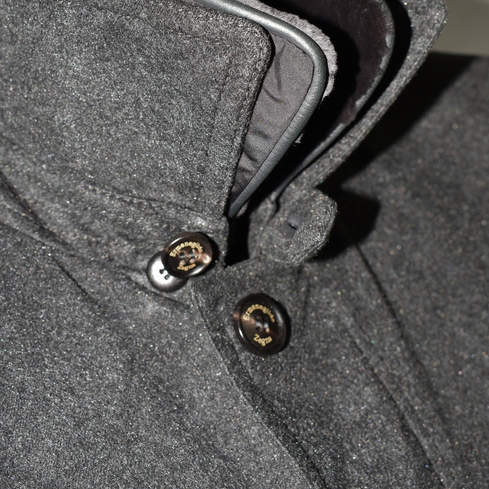 Dark Grey Cashmere Coat with Mink Collar (EU 50)