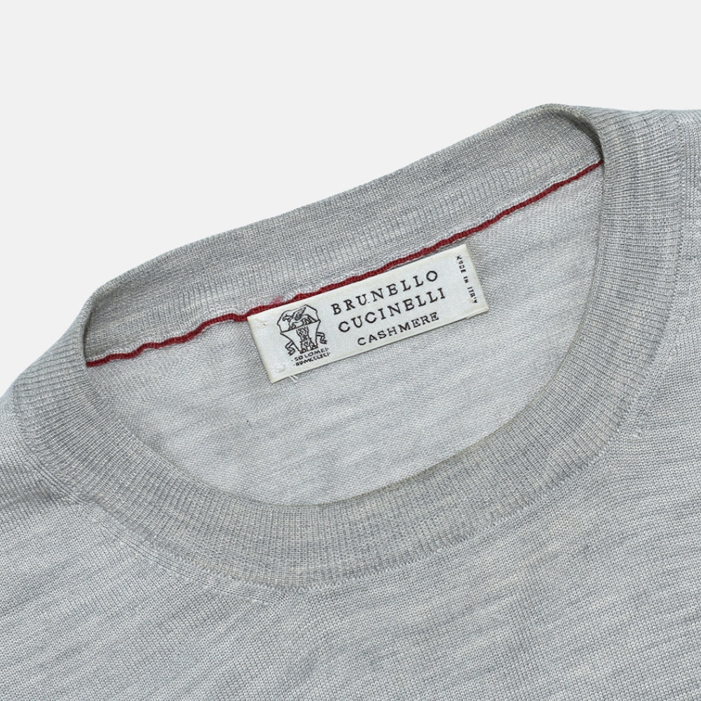 Grey Crewneck Cashmere/Silk