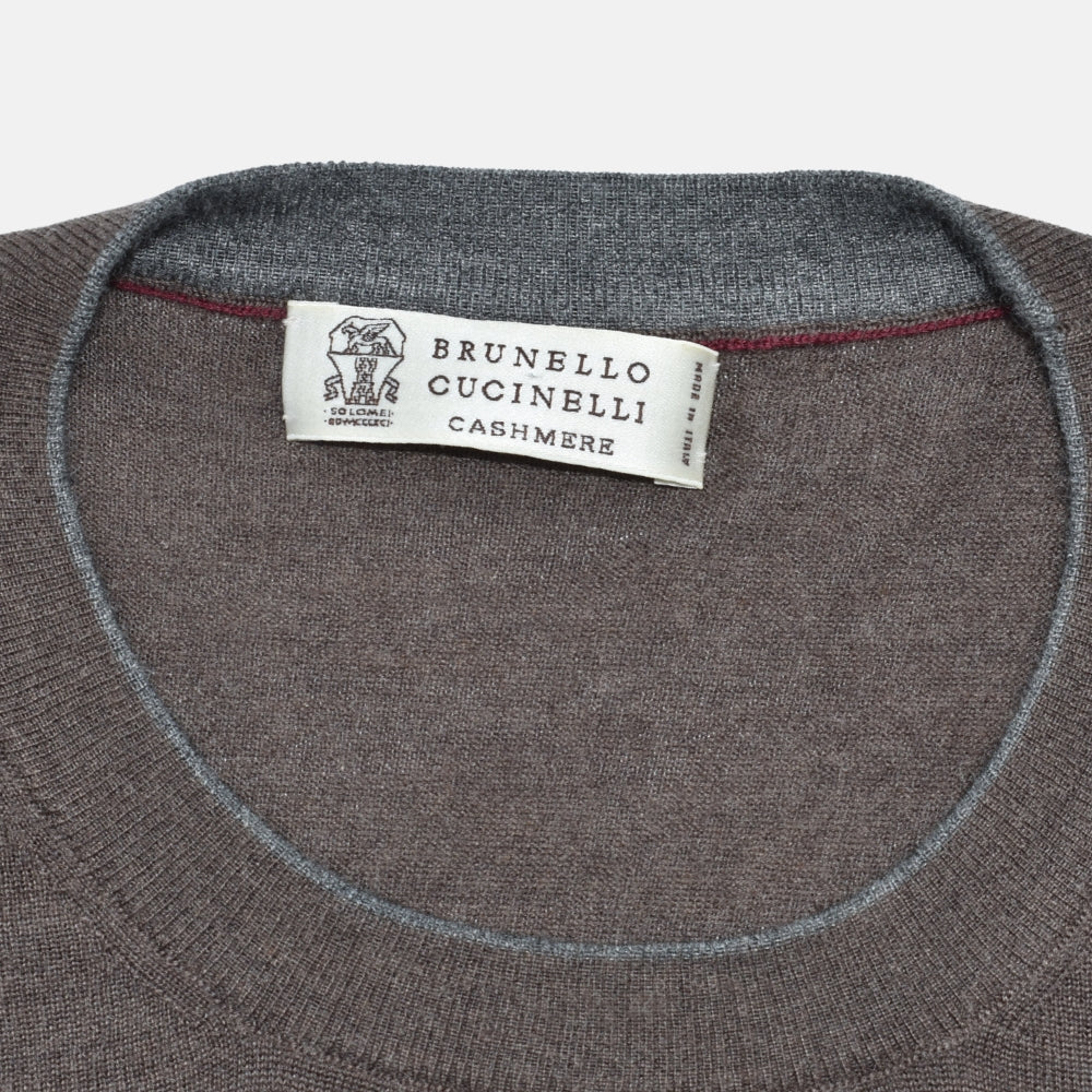 Brown Cashmere Silk Crewneck