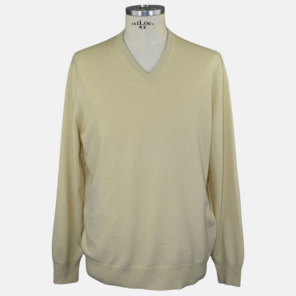 Yellow V Neck Cashmere