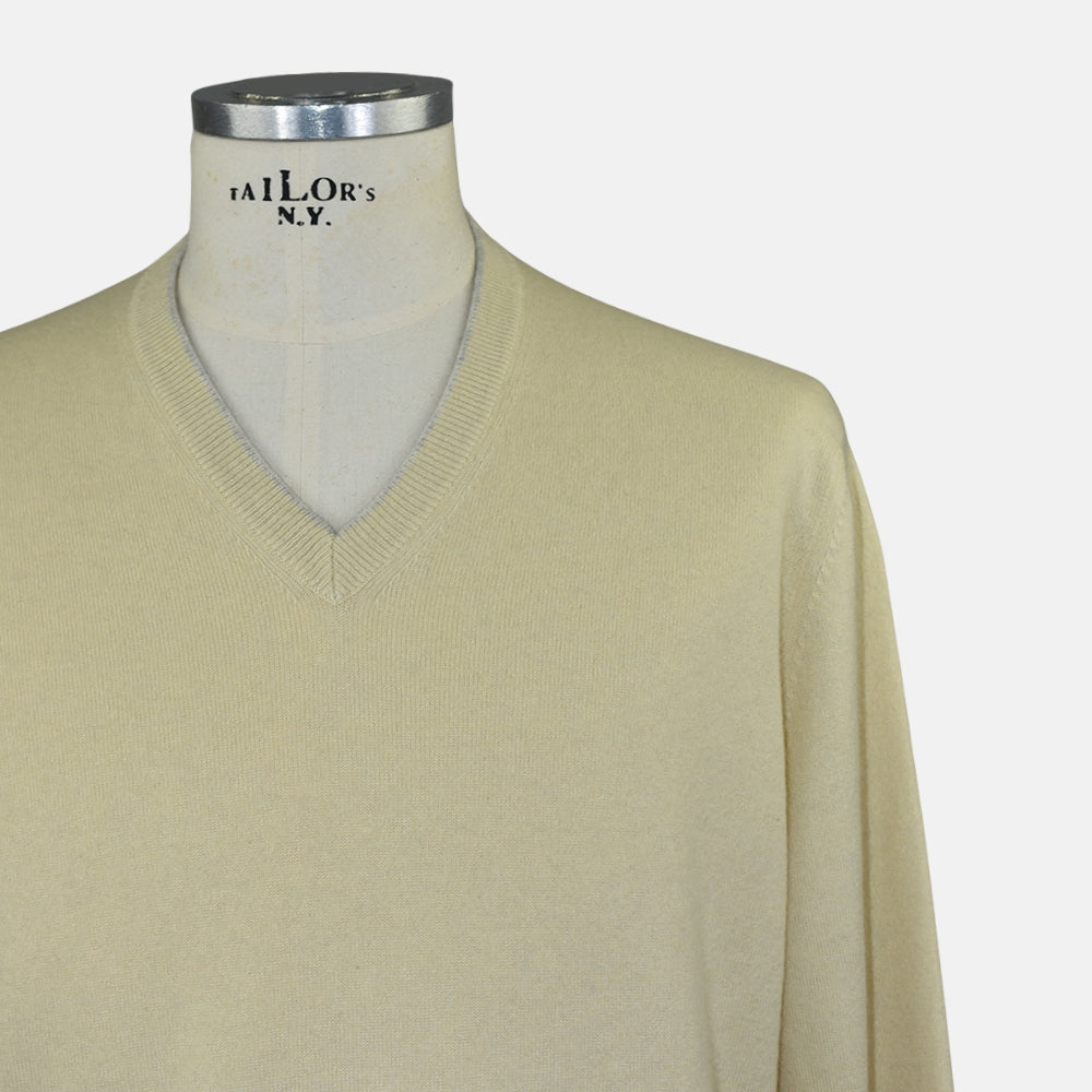Yellow V Neck Cashmere