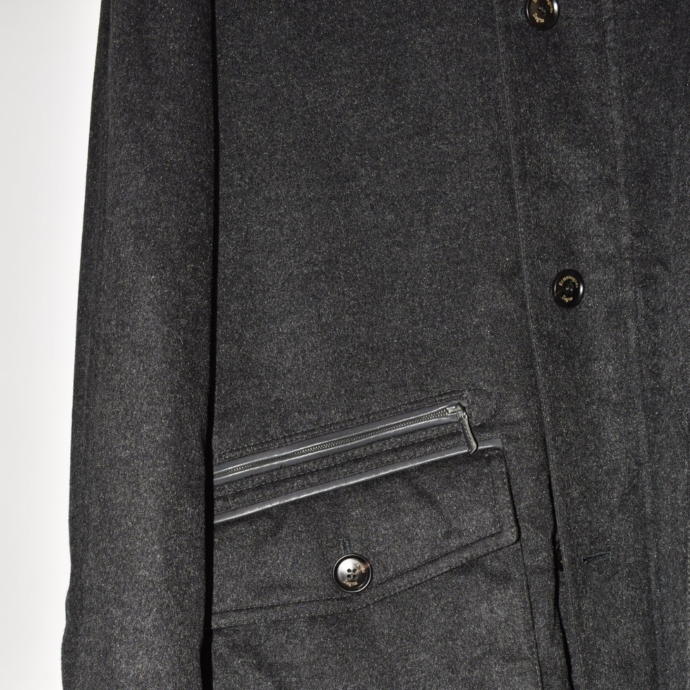 Dark Grey Cashmere Coat with Mink Collar (EU 50)