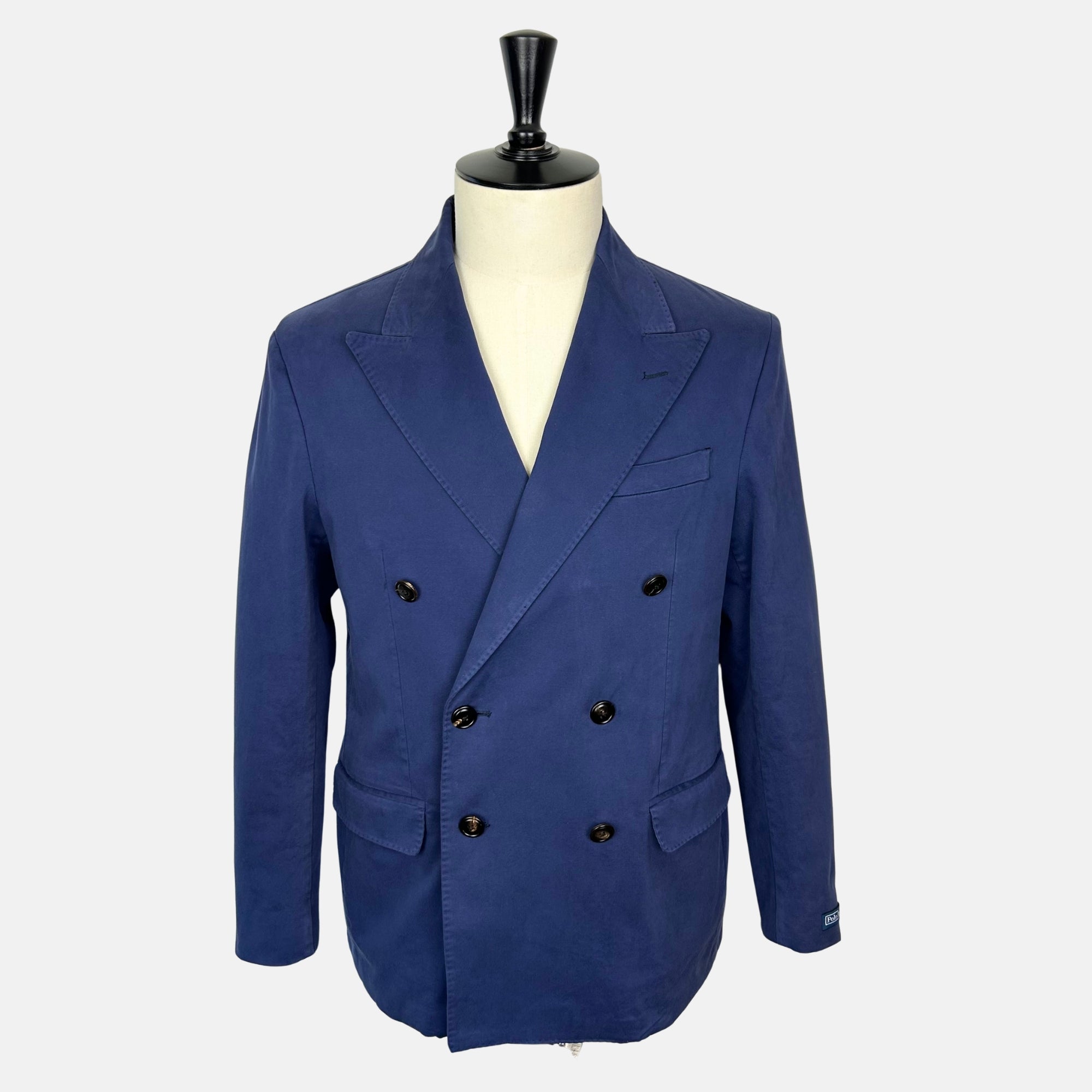 Blue Double-Breasted Blazer made of Cotton/Elastane (EU 52)
