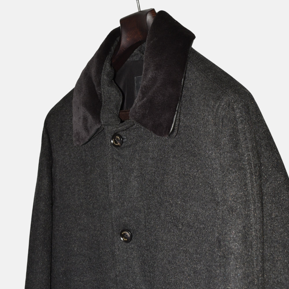 Dark Grey Cashmere Coat with Mink Collar (EU 50)