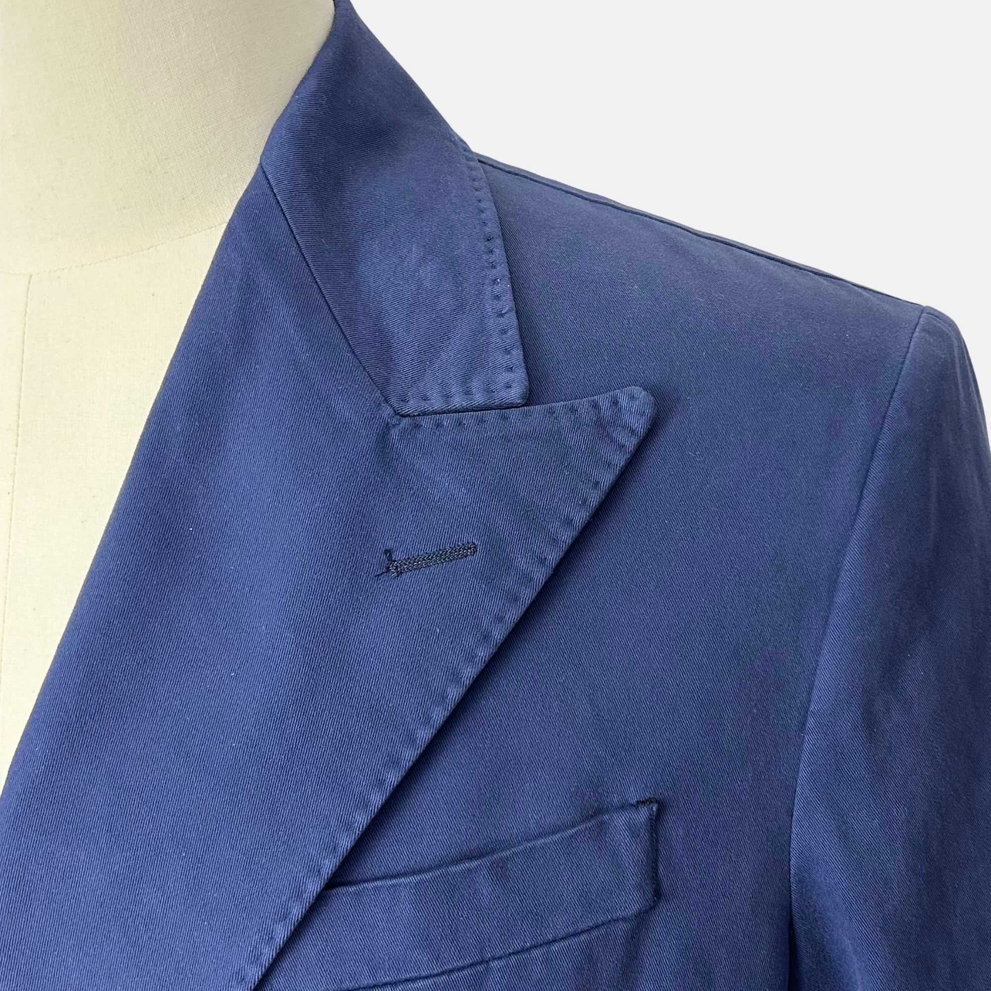 Blue Double-Breasted Blazer made of Cotton/Elastane (EU 52)
