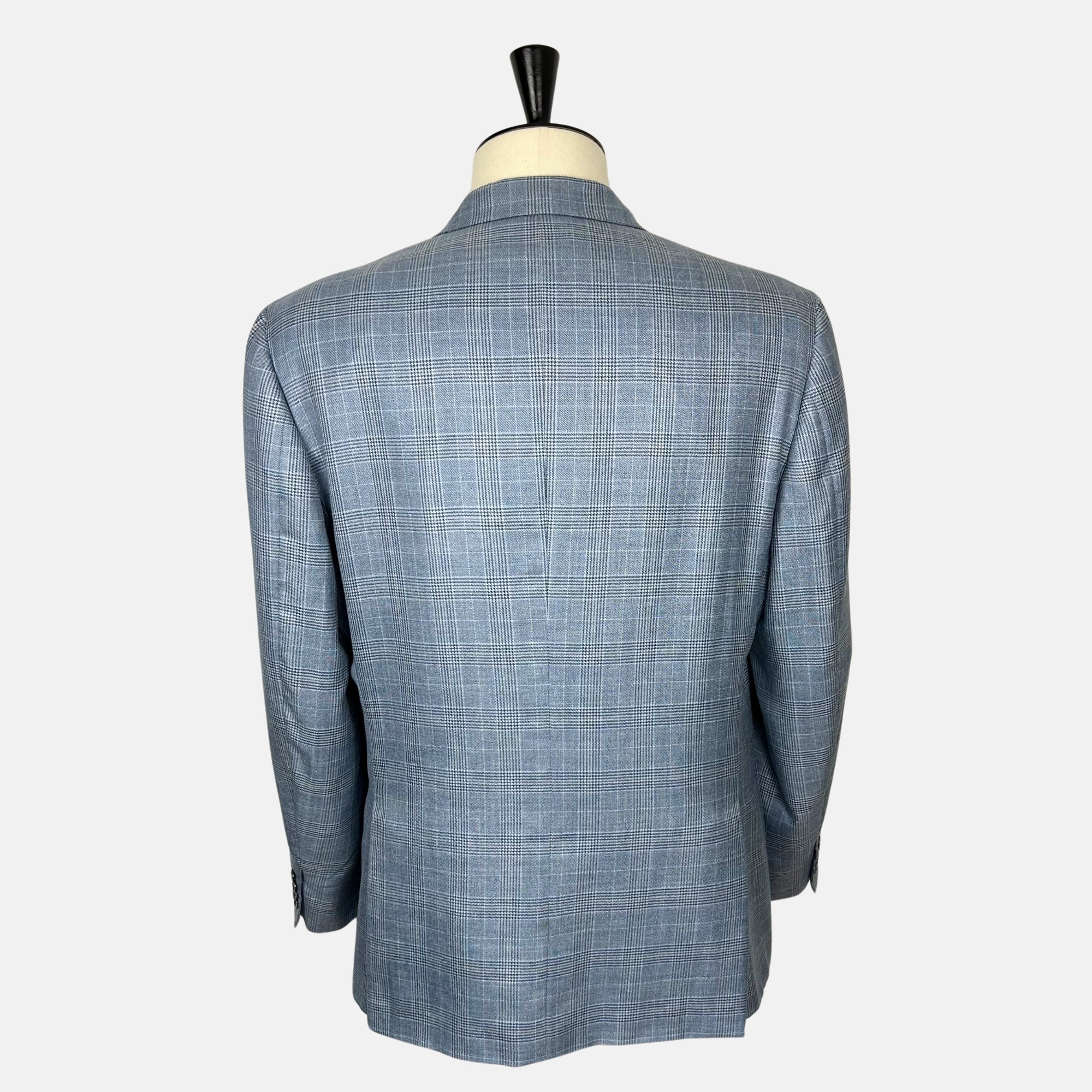 Blue Patterned Sakko made of Cashmere/Silk/Linen (EU 54)