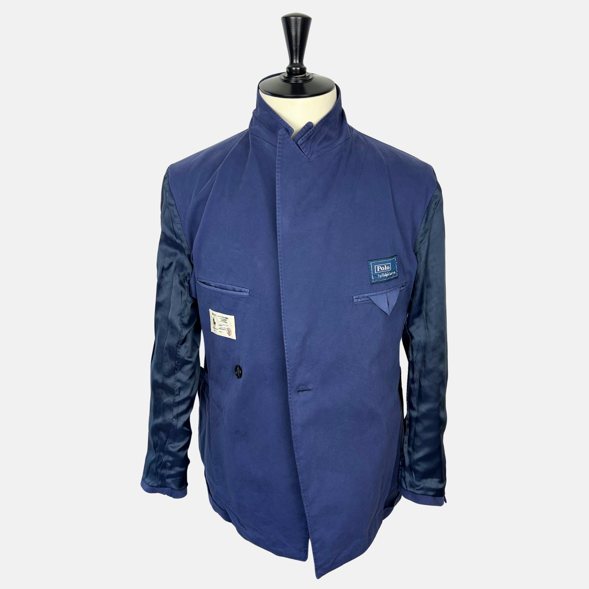 Blue Double-Breasted Blazer made of Cotton/Elastane (EU 52)