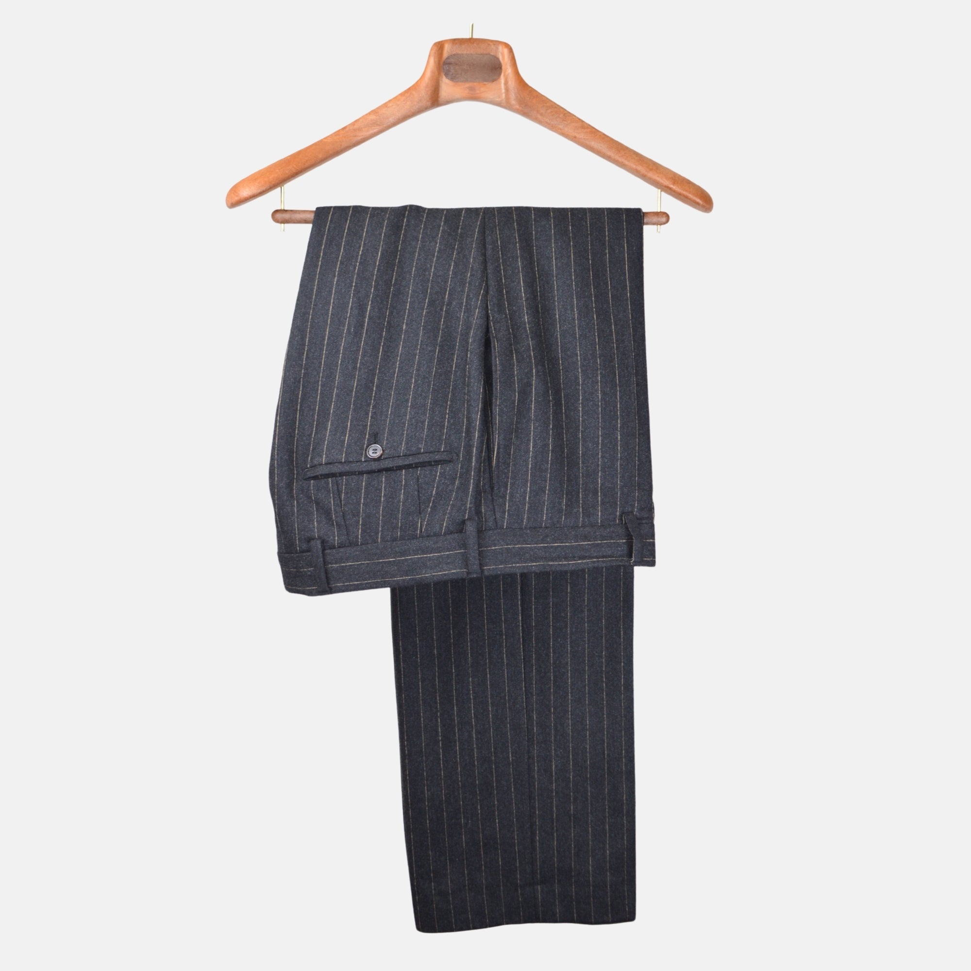 Dark Grey/Beige Pinstripe made of Virgin Wool (48)