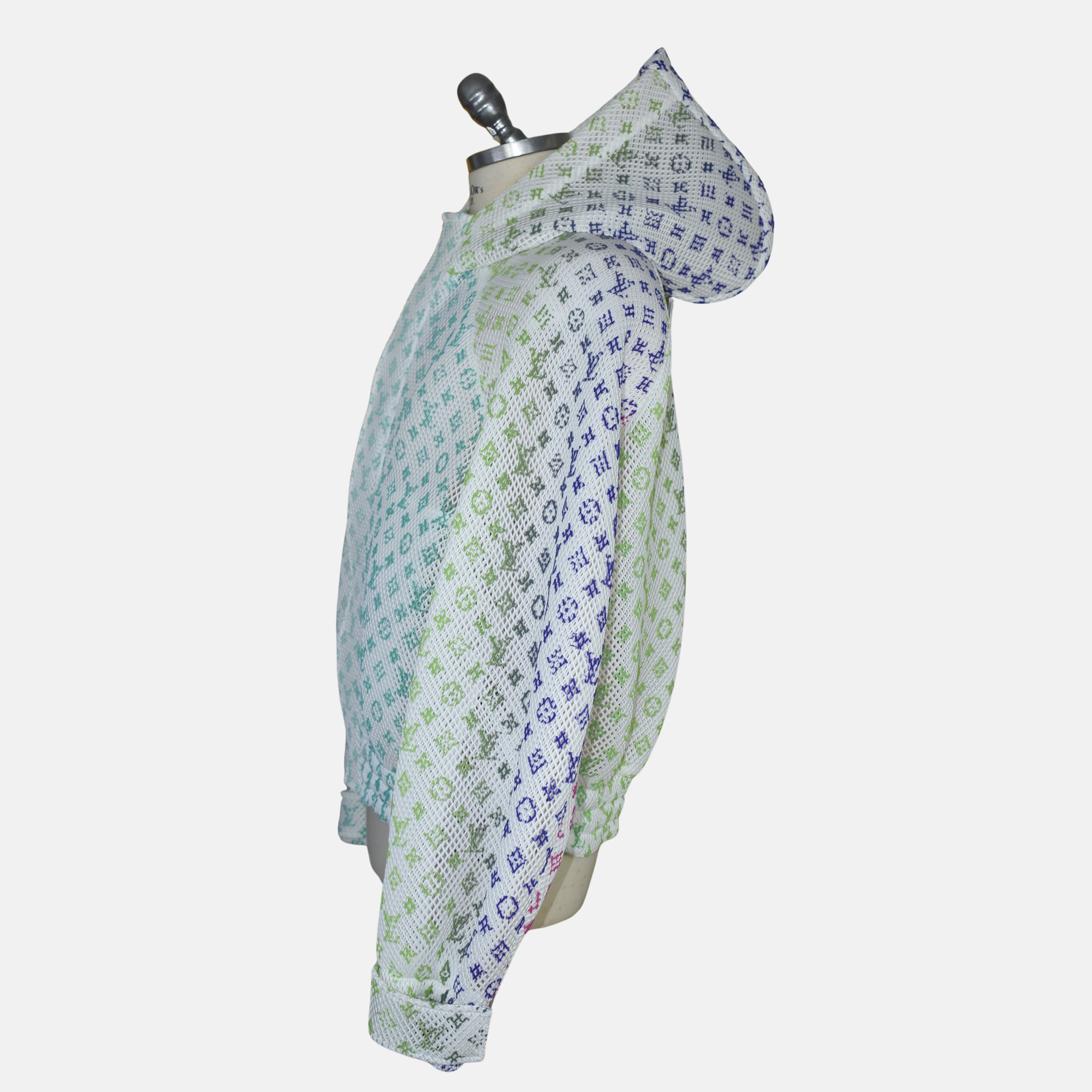 Multicolored Monogramme Mesh Gradient Hooded Blouson Jacket (EU 50)