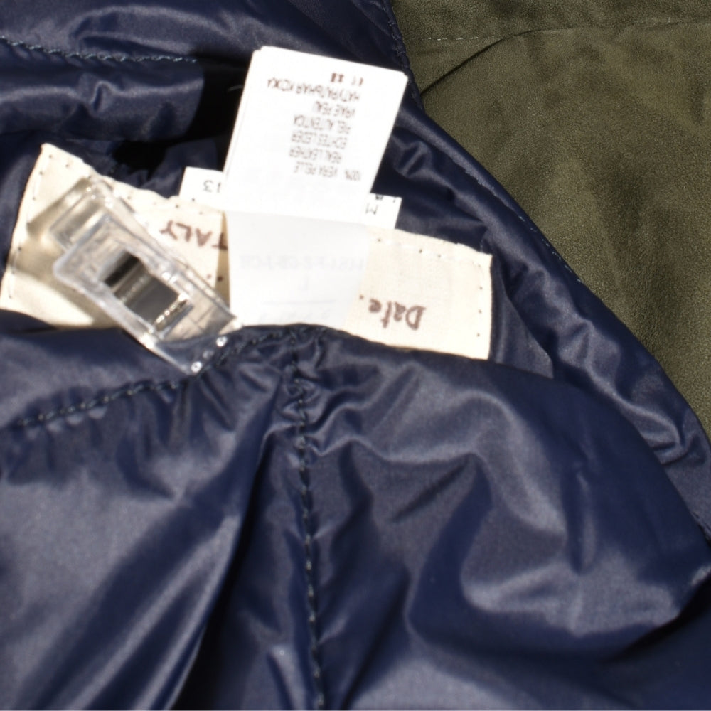 Olive Reversible Suede Down Vest (M)