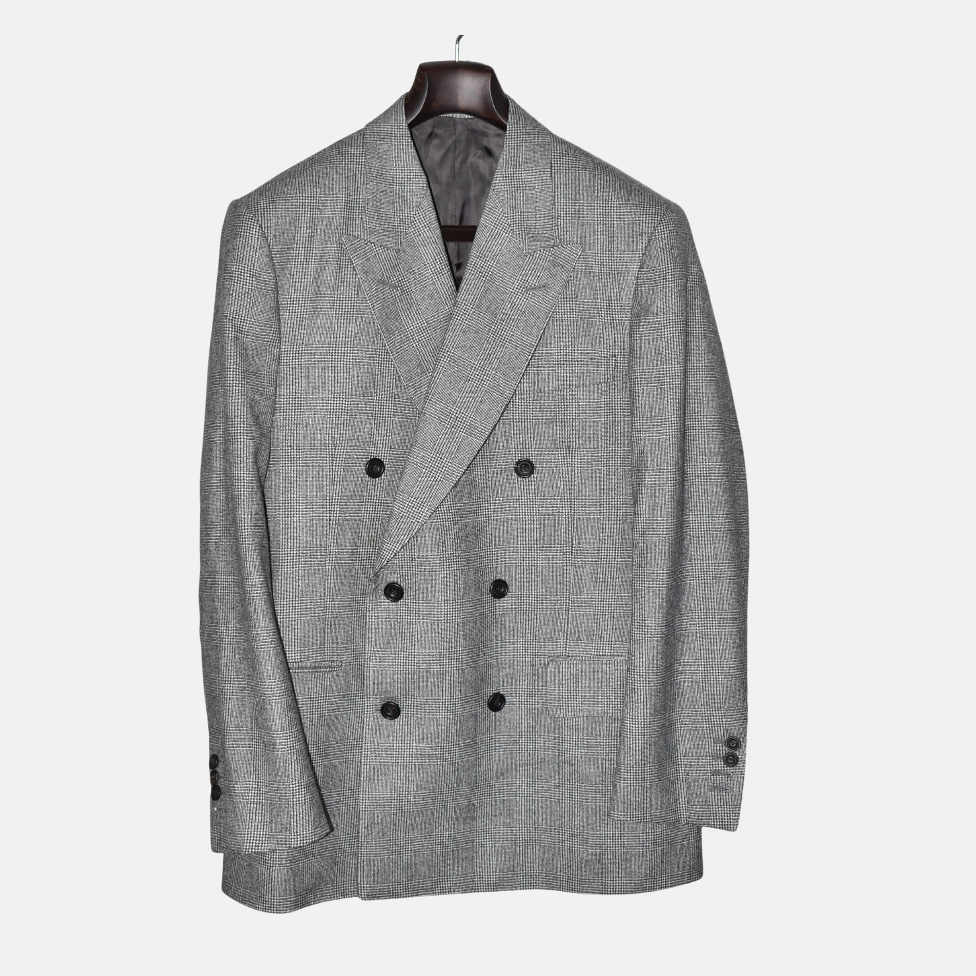 Black-White Checkered Suit made of Wool (EU 50)