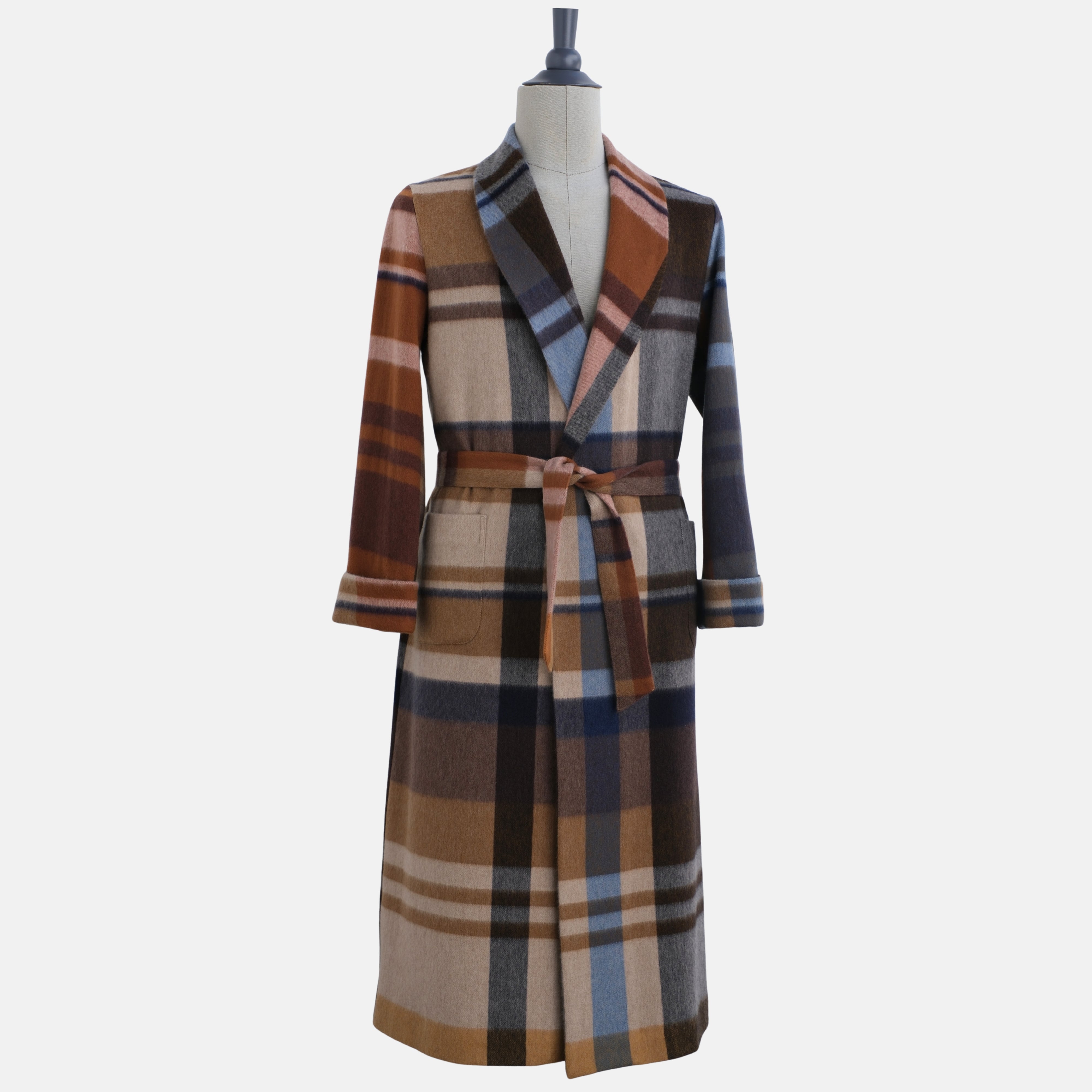 Multicoloured Checkered Coat made of Cashmere (S/L)