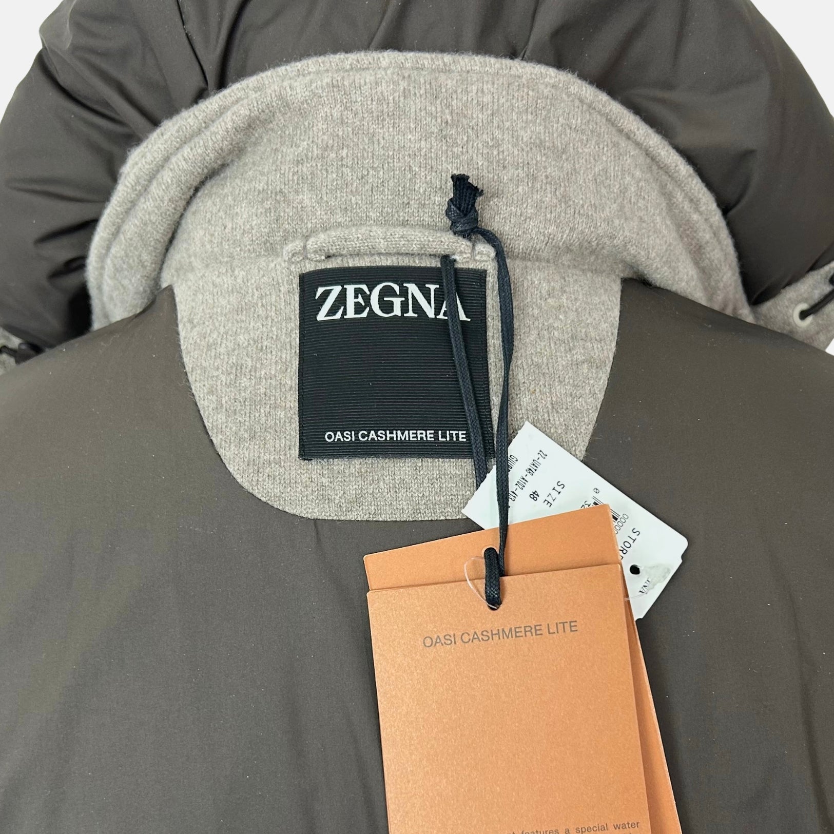 Greige Down Bomber Jacket made of Cashmere (EU 48)