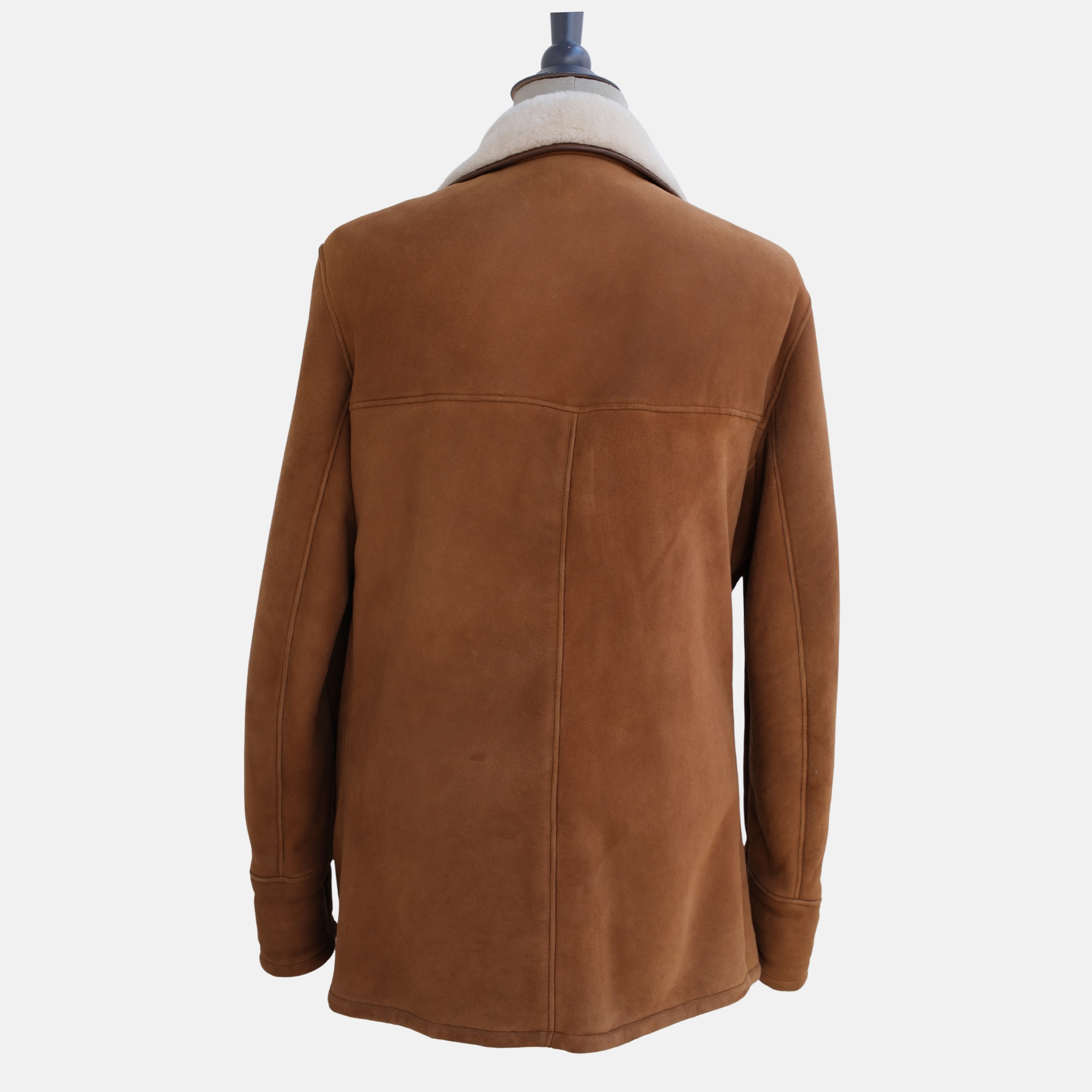 Brown Shearling Pea Coat (XL)