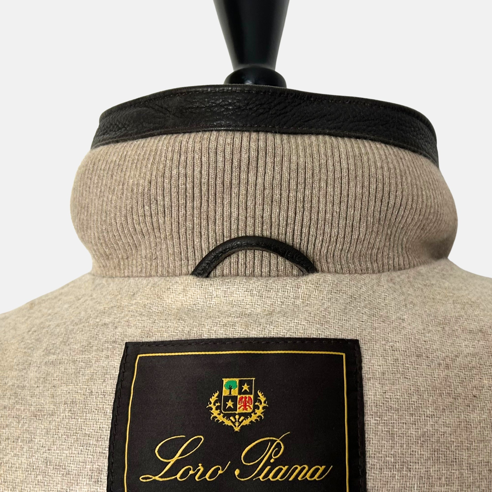 Dark Brown Down Vest made of Leather (L)