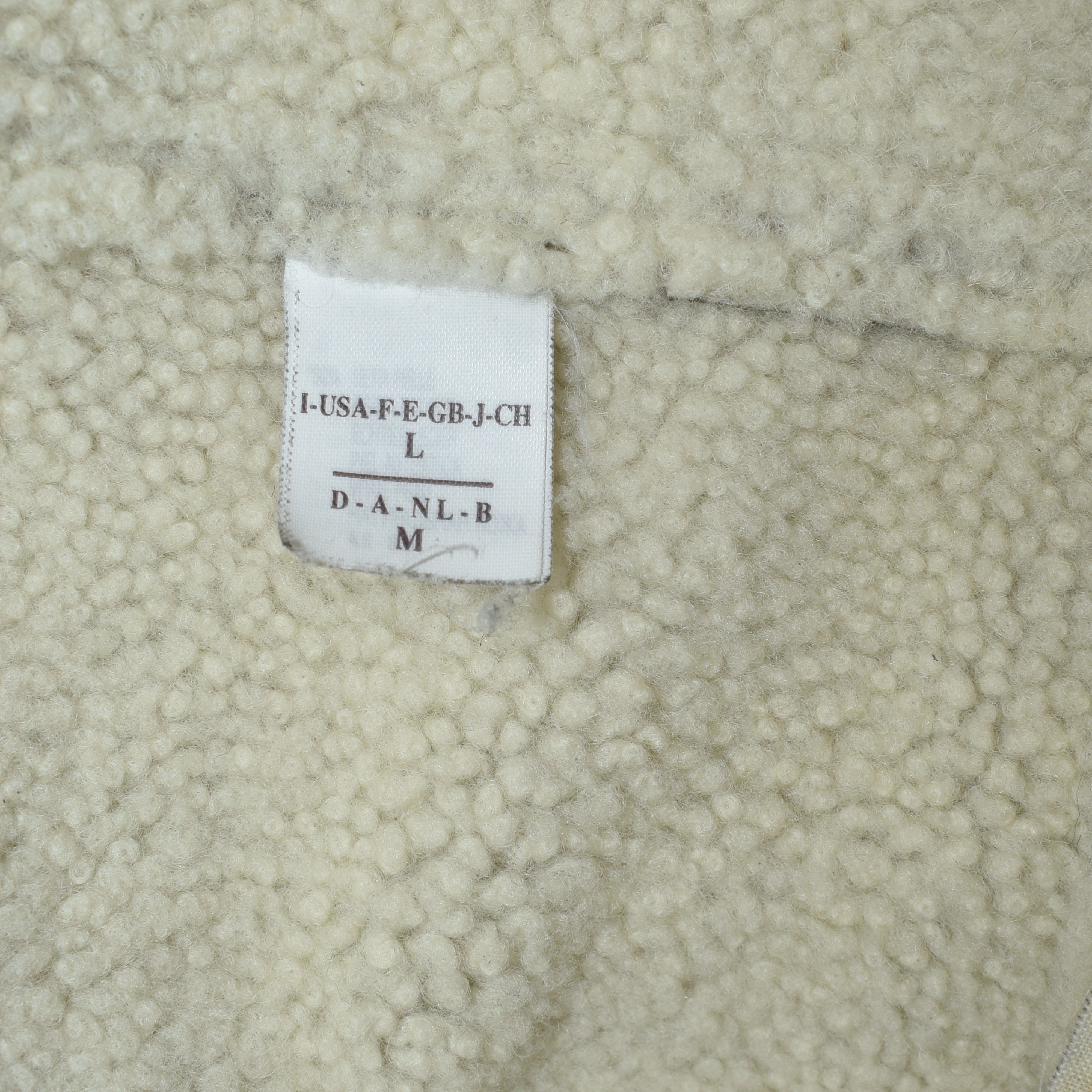 Hellbrauner zweireihiger Shearling-Mantel (L)
