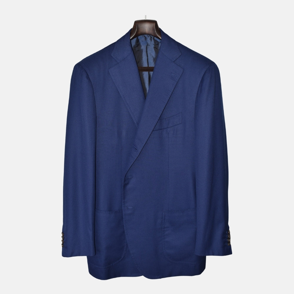 Blue Hopsack Wool Blazer (EU 56)