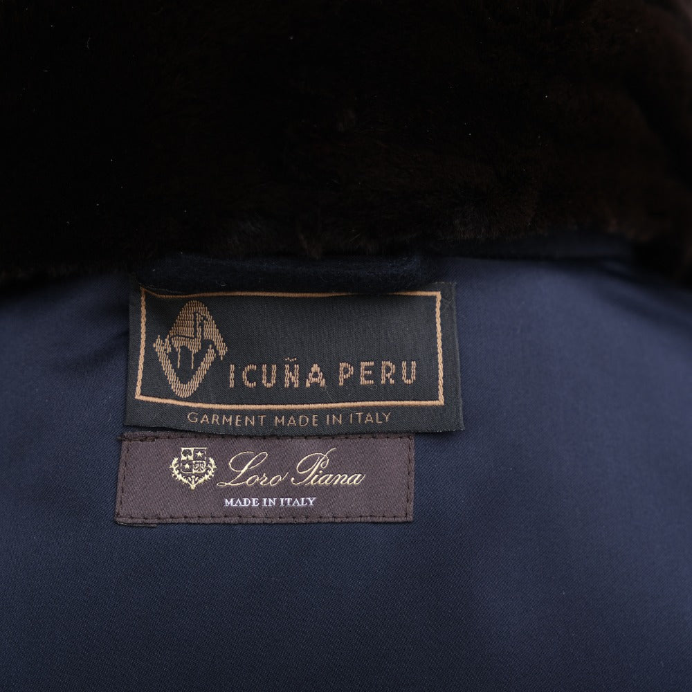 Navy Traveller Vicuña Jacket with Mink Collar