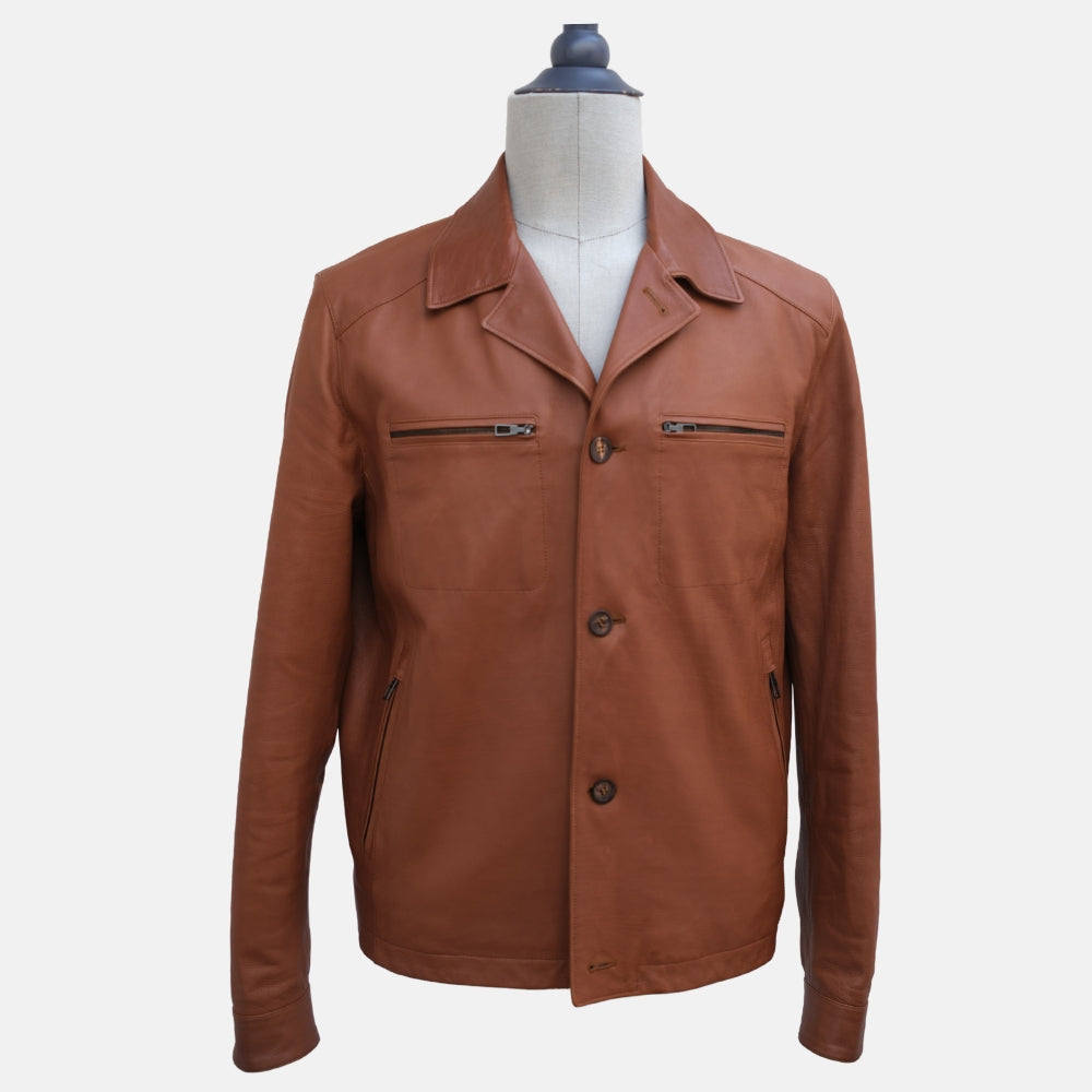 Brown Calf Leather Jacket