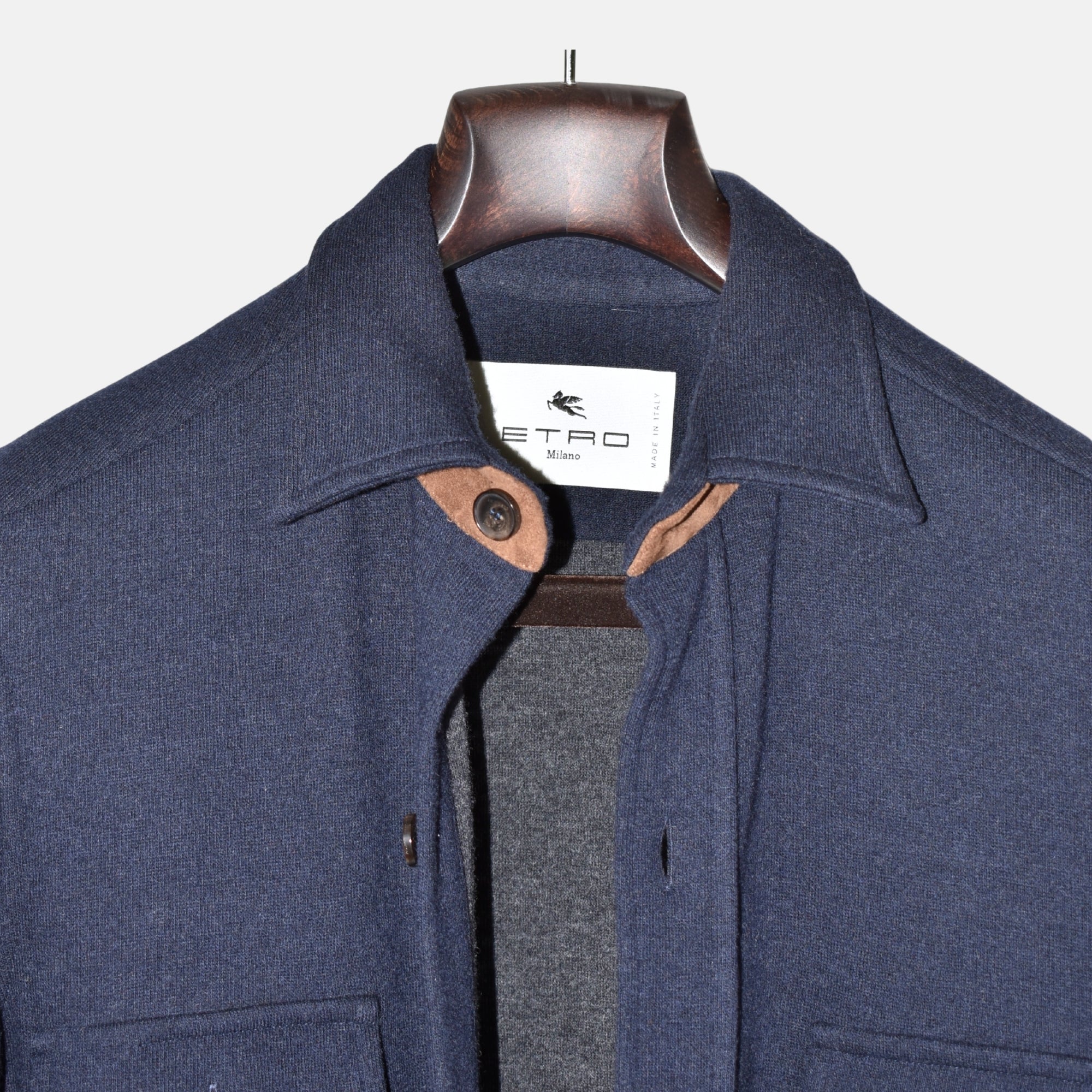 Navy Blue Overshirt made of Wool (M)