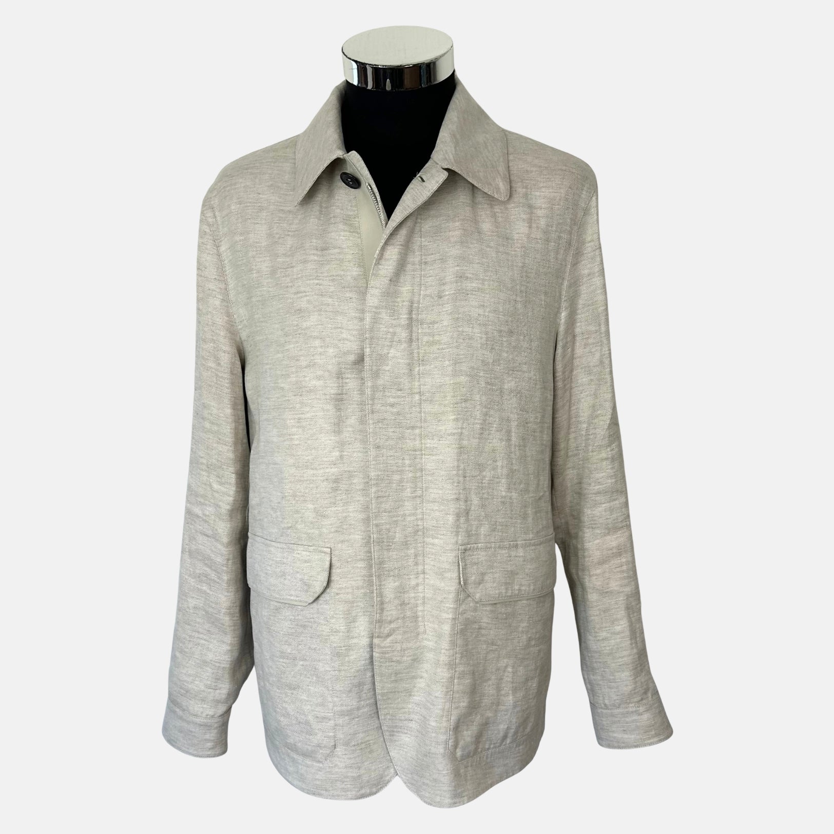 Ecru Melange Linen Jacket (EU 48)