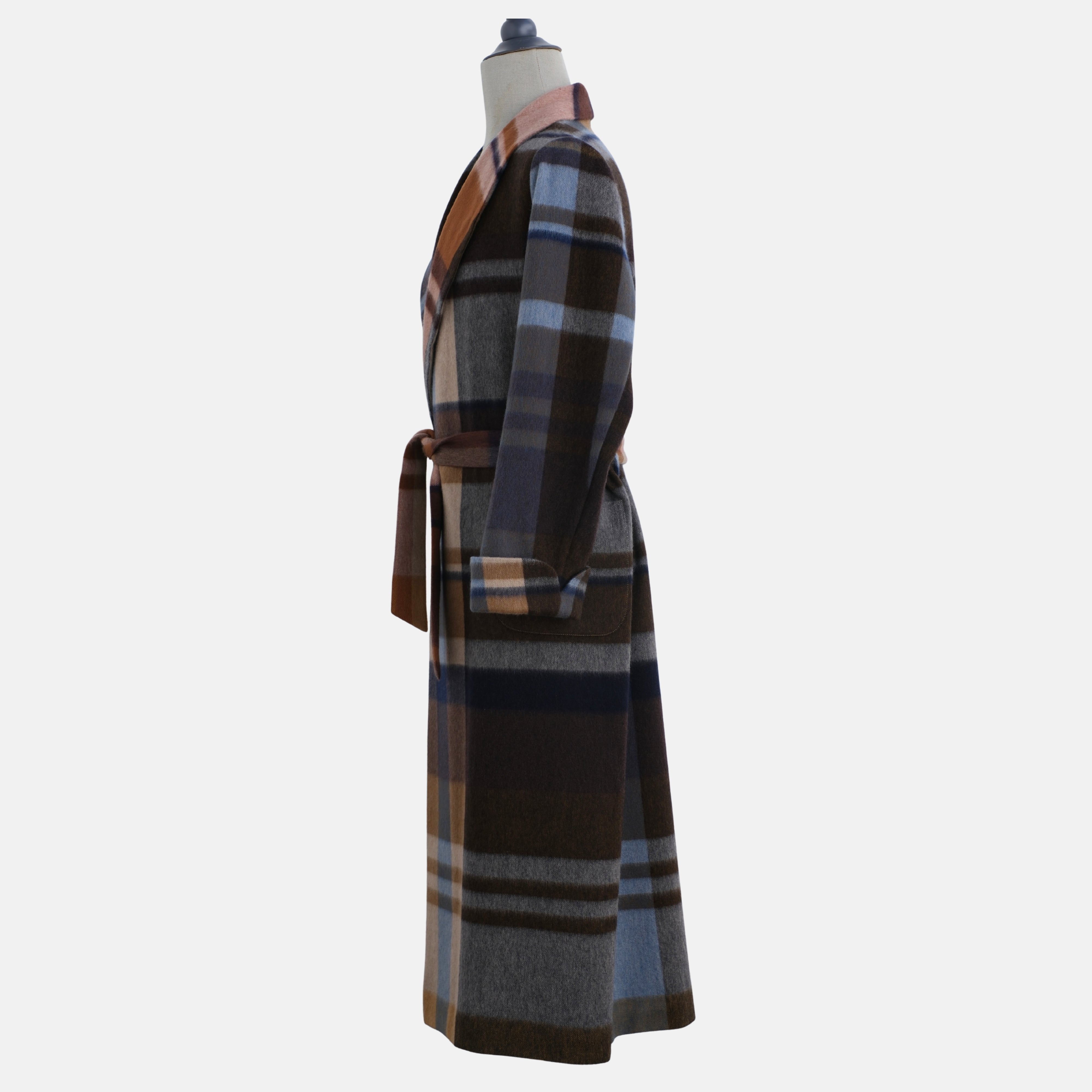 Multicoloured Checkered Coat made of Cashmere (S/L)