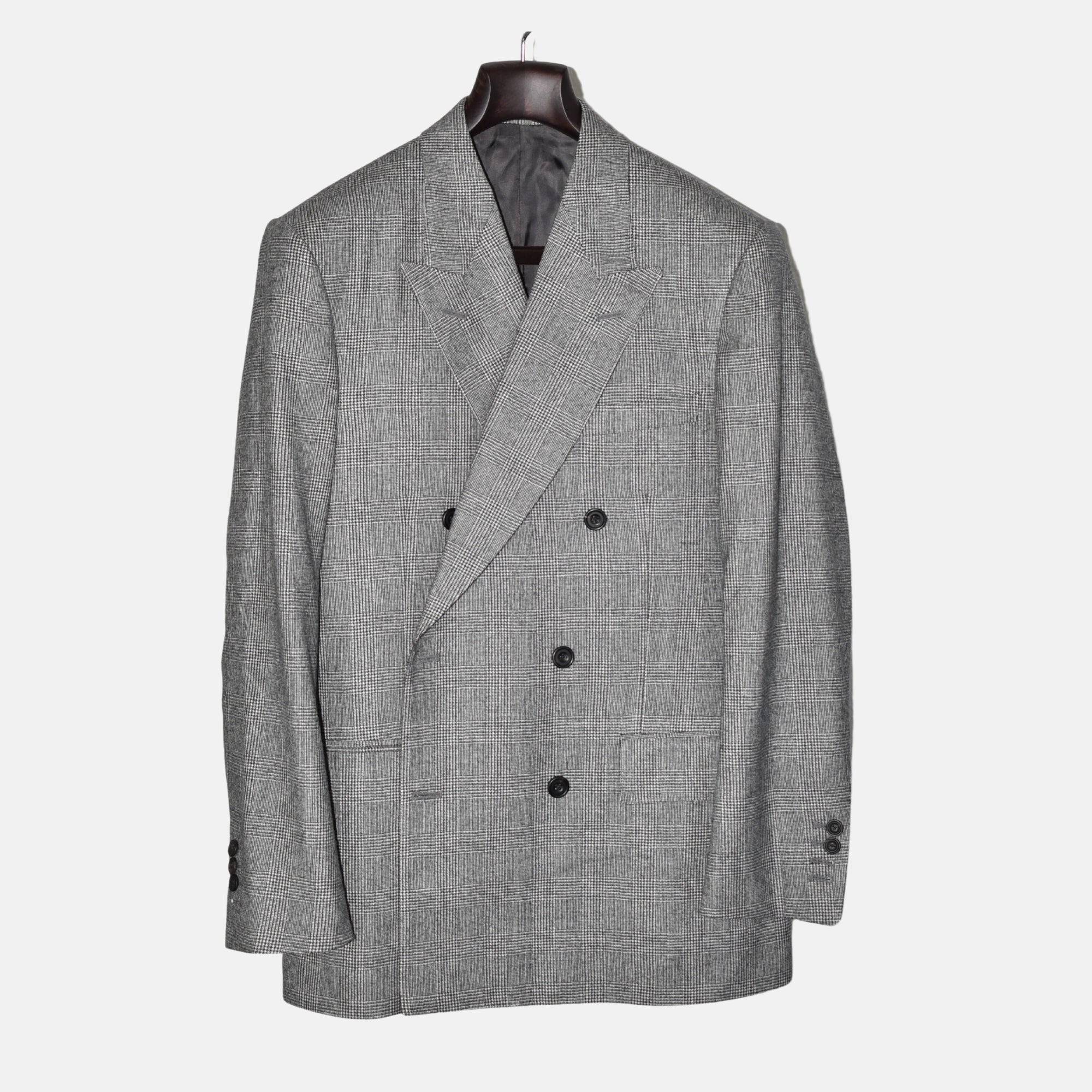 Black-White Checkered Suit made of Wool (EU 50)