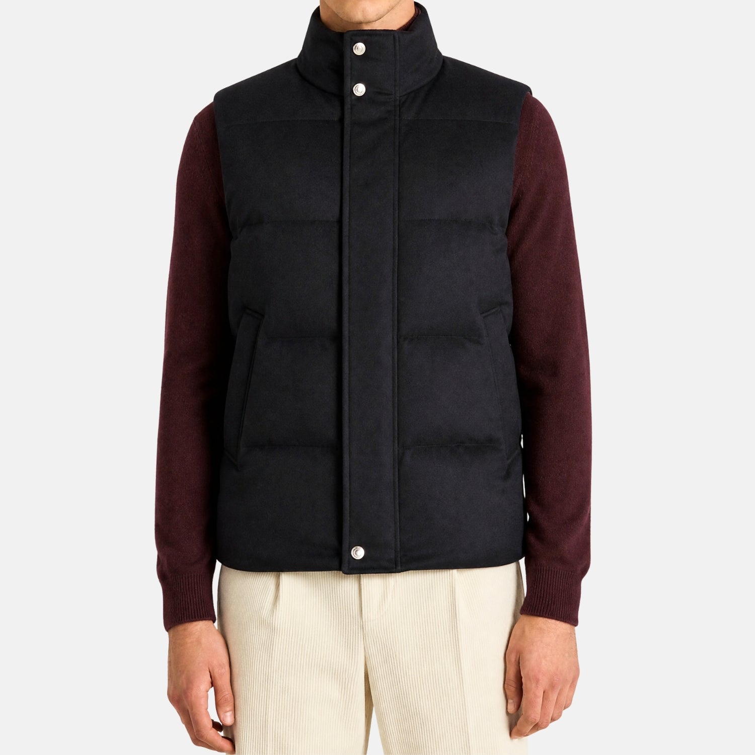 Loro Piana navy cashmere puffer gilet