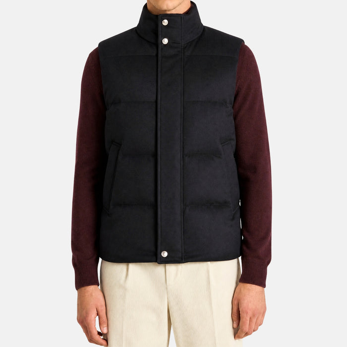 Loro Piana Cashmere Lance Puffer Gilet Navy (EU 48)