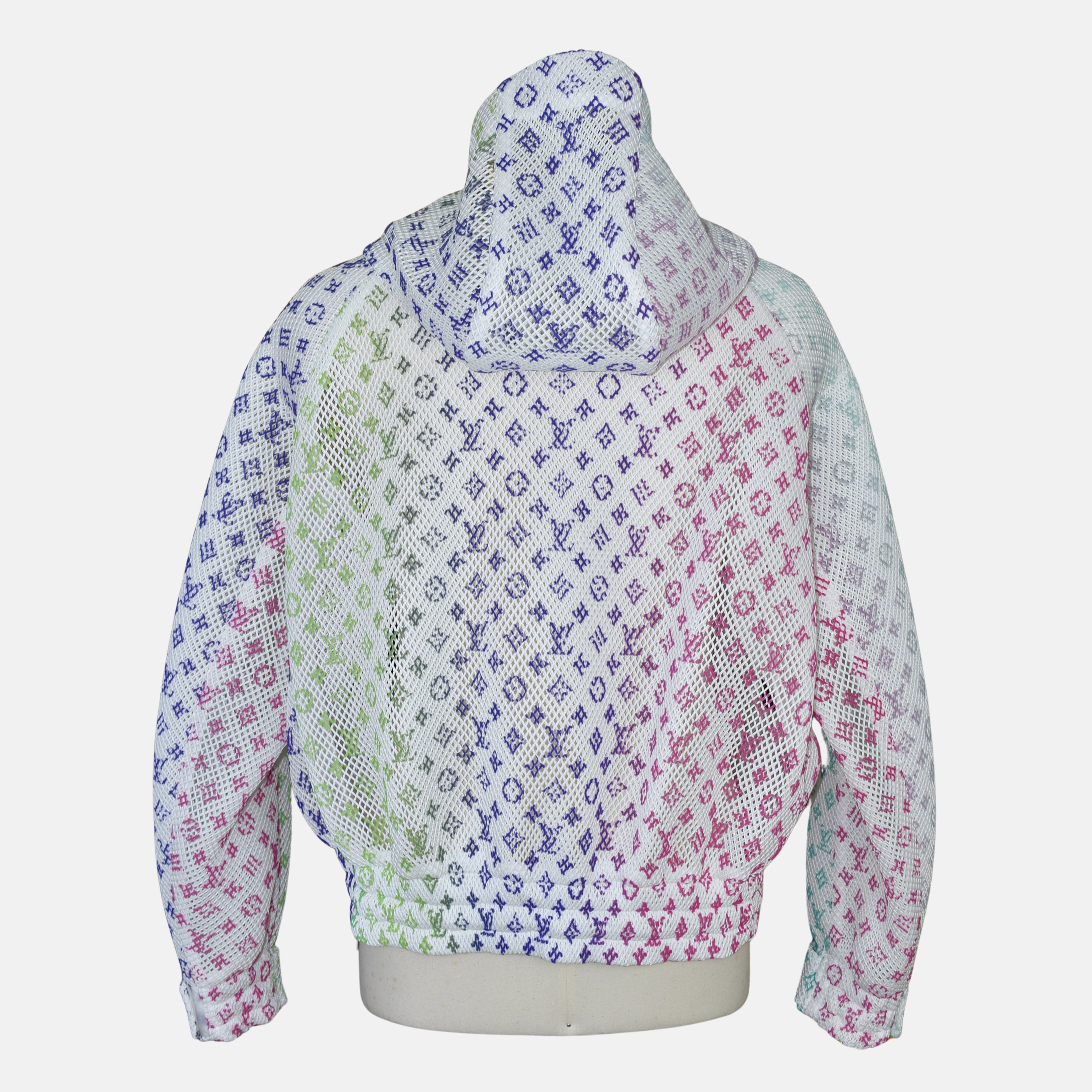 Multicolored Monogramme Mesh Gradient Hooded Blouson Jacket (EU 50)