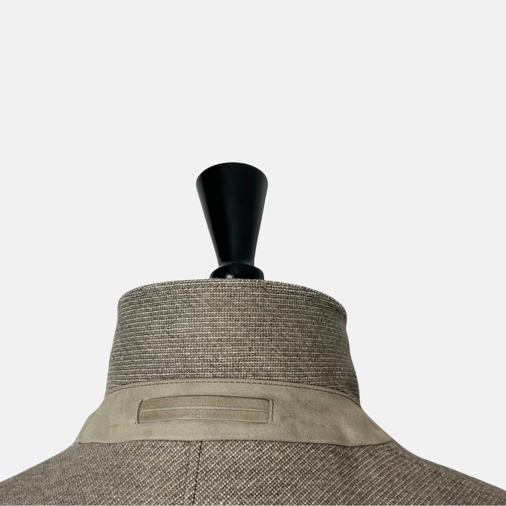 Greige Patterned Blazer made of Wool/Cashmere (EU 50)