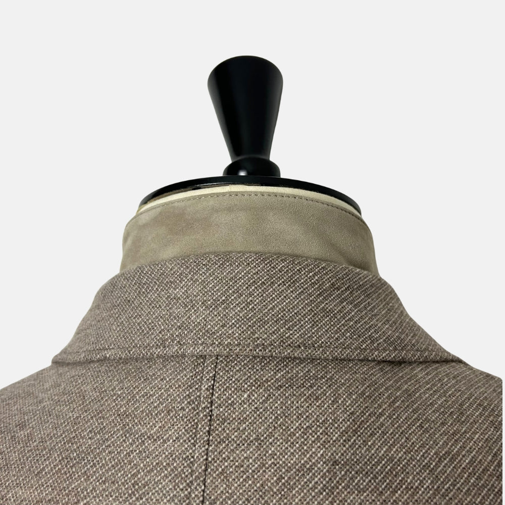 Greige Patterned Blazer made of Wool/Cashmere (EU 50)