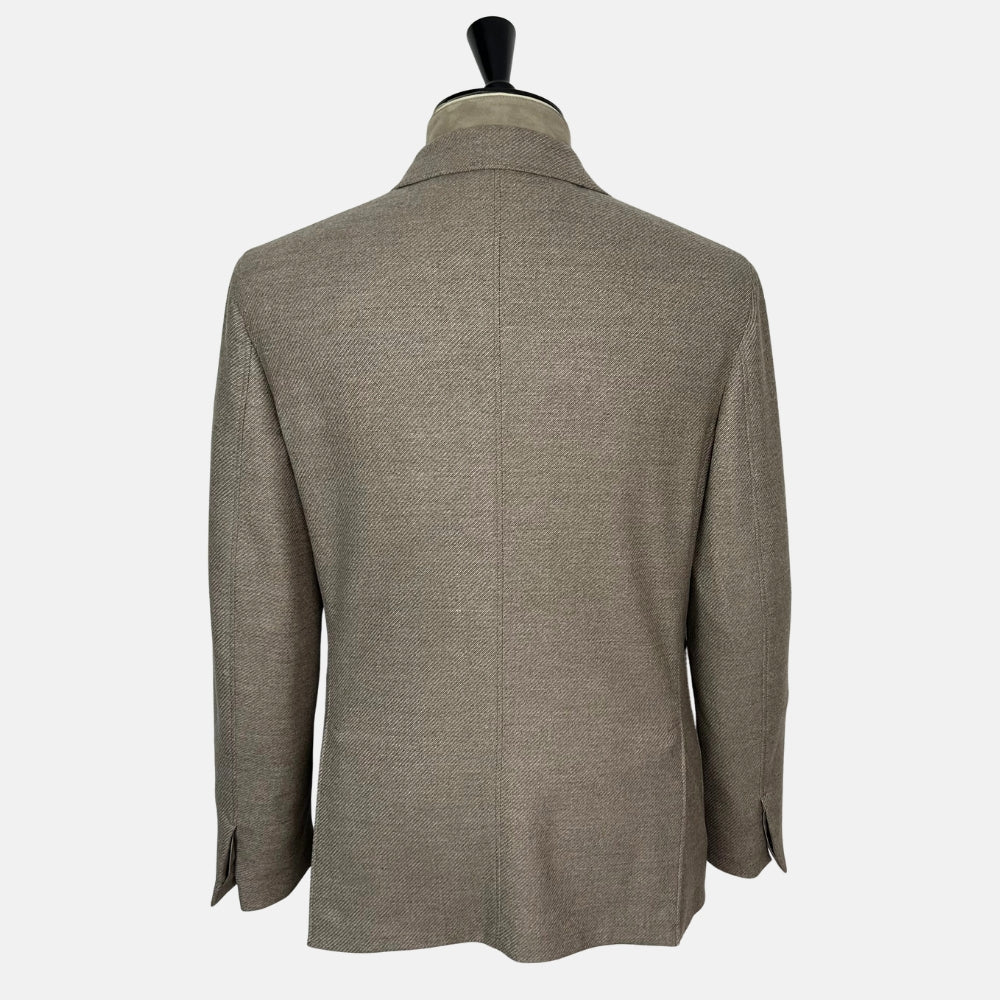 Greige Patterned Blazer made of Wool/Cashmere (EU 50)