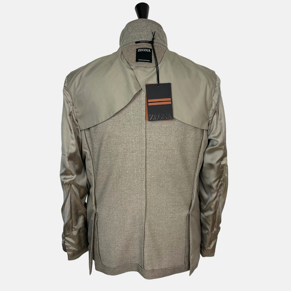 Greige Patterned Blazer made of Wool/Cashmere (EU 50)