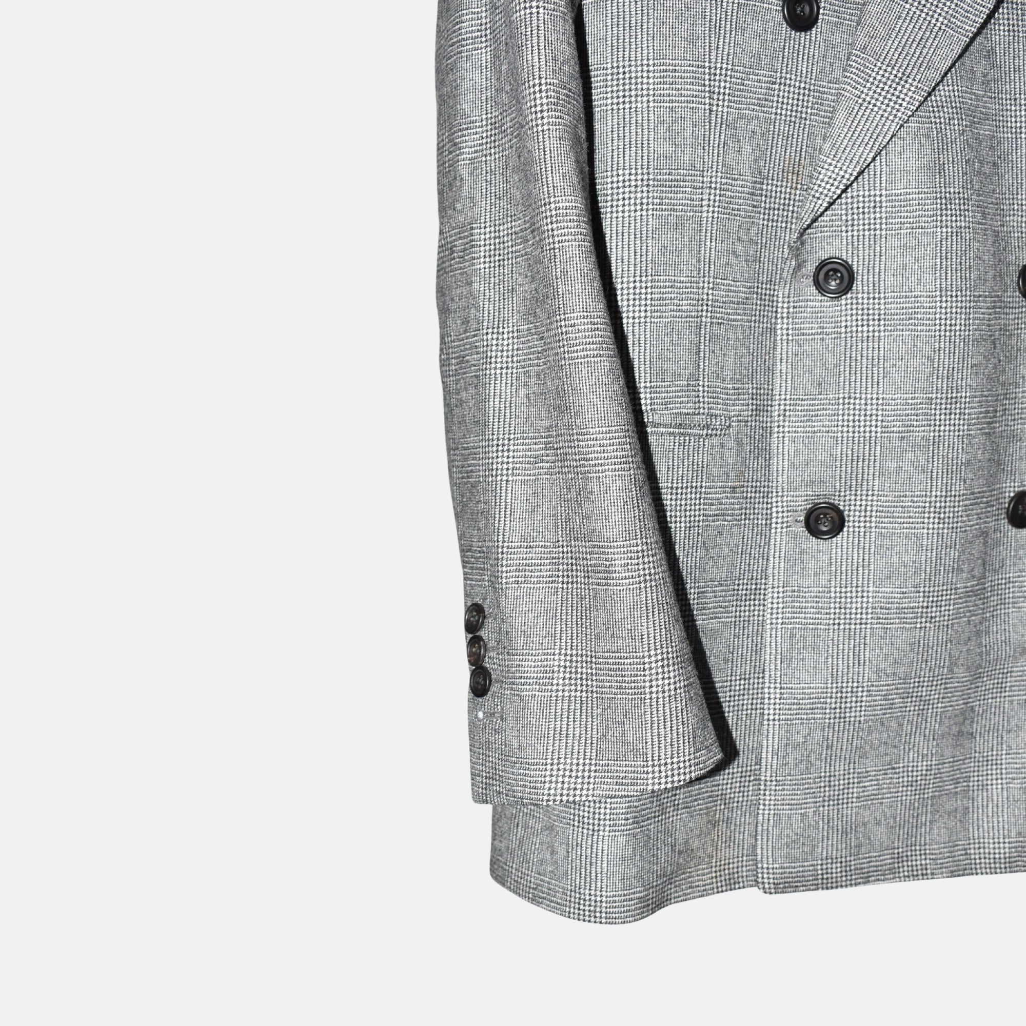 Black-White Checkered Suit made of Wool (EU 50)